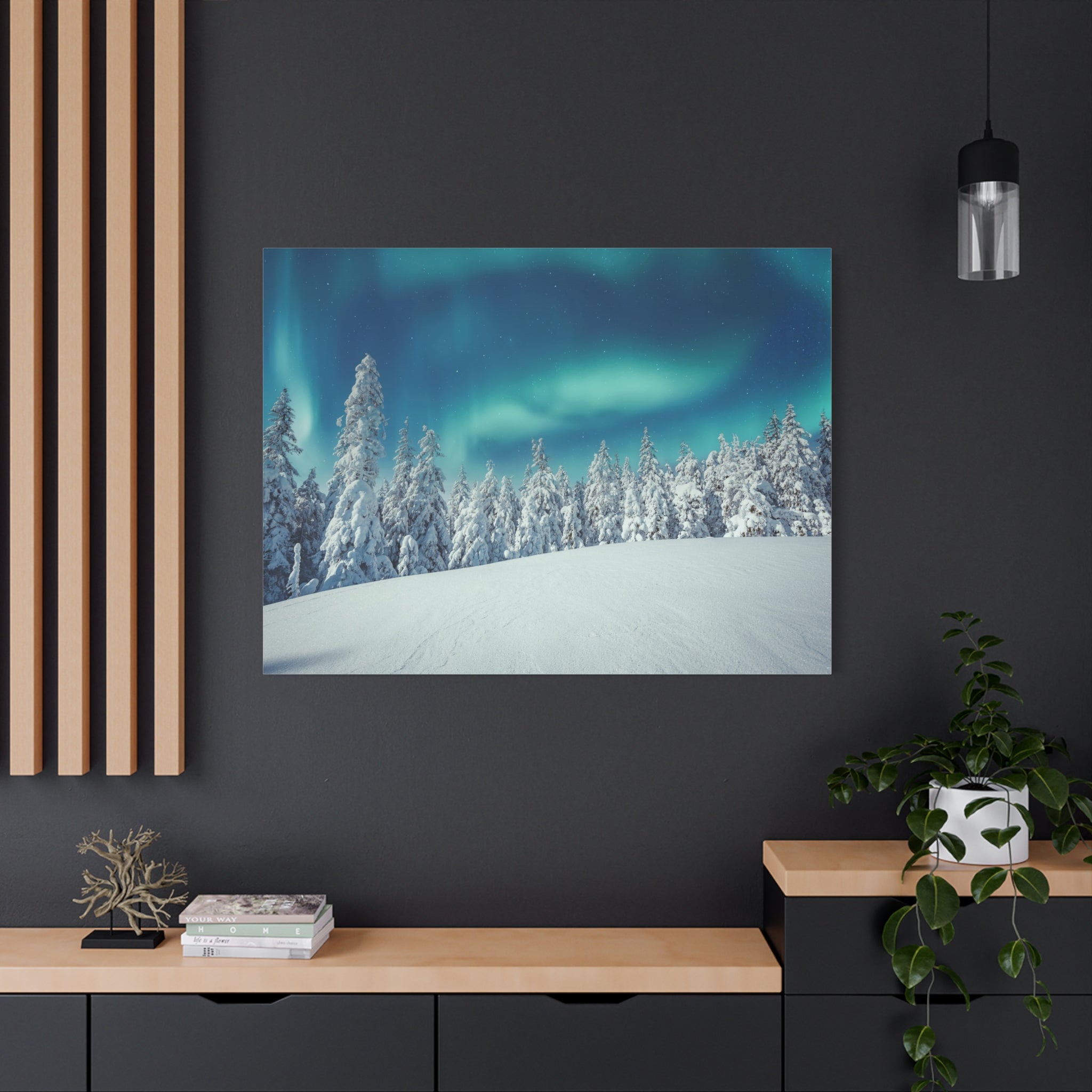 winter-canvas-wall-art-print-winter-tree-aurora-borealis-winter-decor-matte-canvas