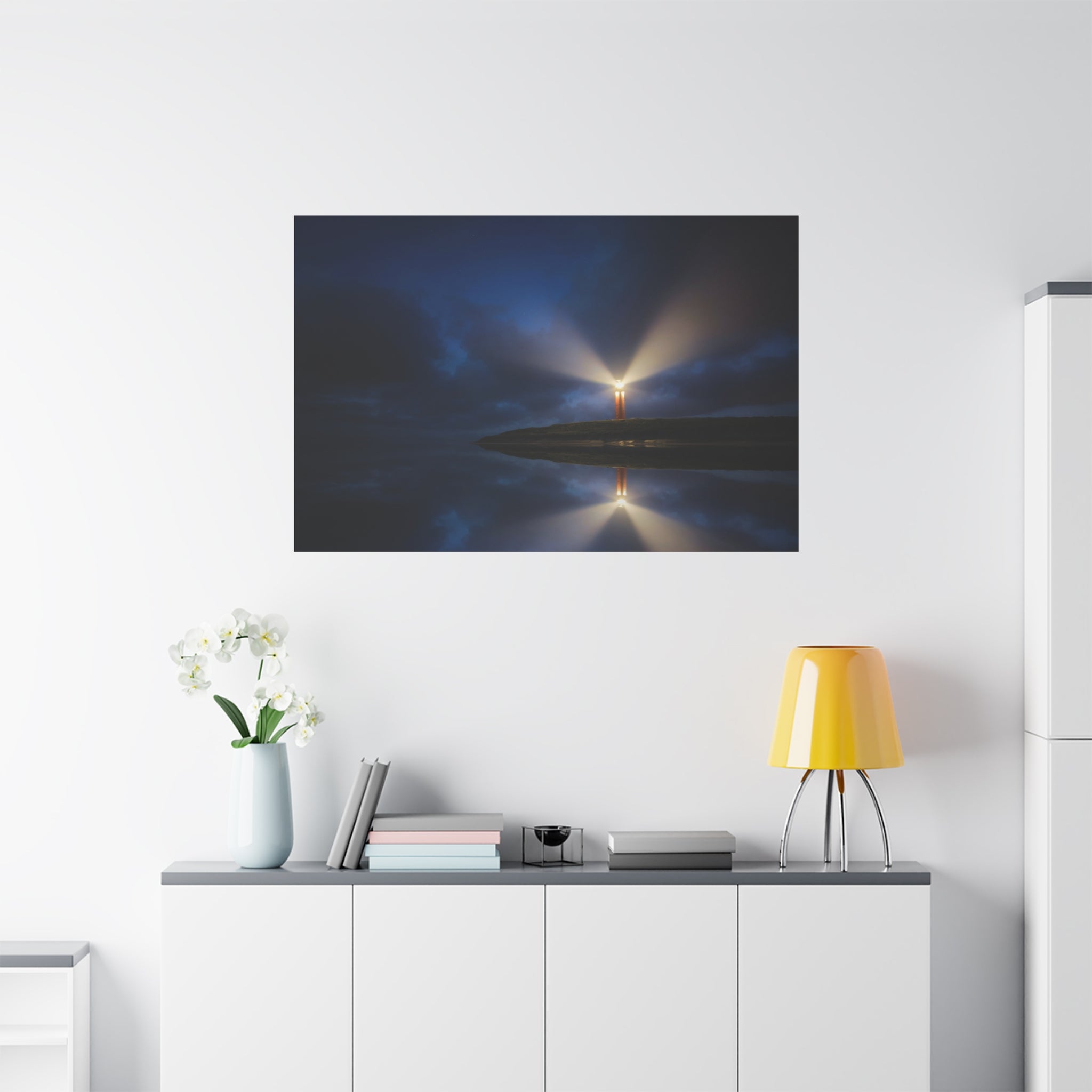 canvas-print-lighthouse-on-rock-matte-canvas-stretched-1-25-inch-coastal-wall-art-nautical-decor-beach-house-decoration-seasi