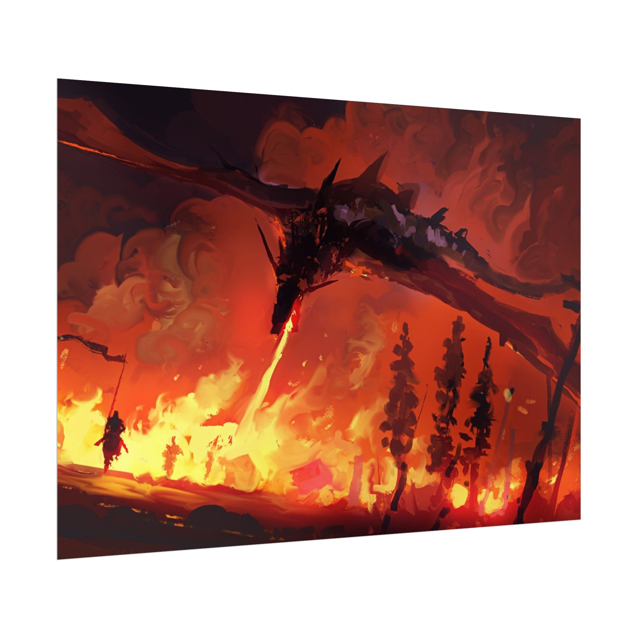 dragon-fire-rolled-poster-fantasy-art-print-mythical-creature-room-decor-dungeons-and-dragons-wall-art-magical-poster-print-m