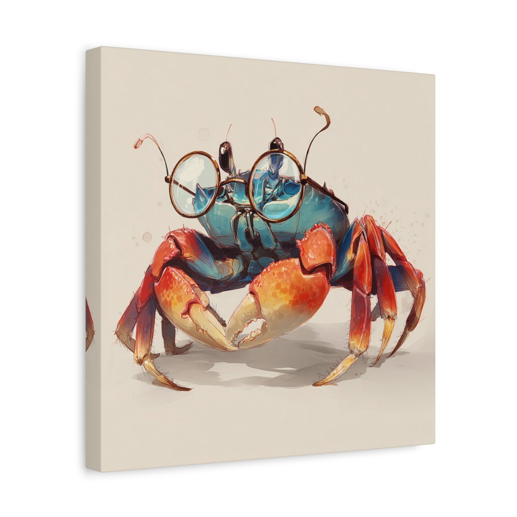 whimsical-geek-crab-art-canvas-quirky-home-decor-for-beach-lovers-canvas-wall-art