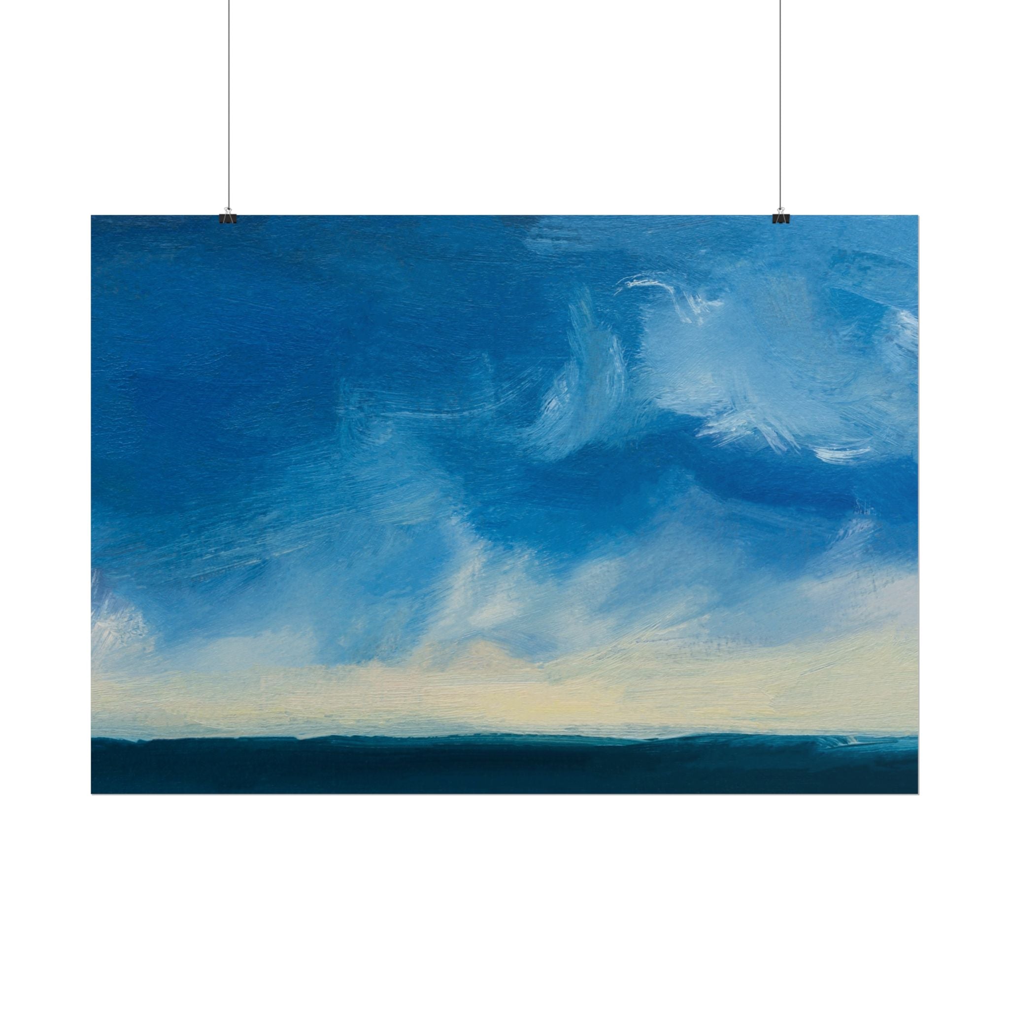 Blue Abstract Poster Print - Ocean and Sky, Home Decor, Office Wall Art, Gift for Art Lovers, Blue Room Decor, Abstract