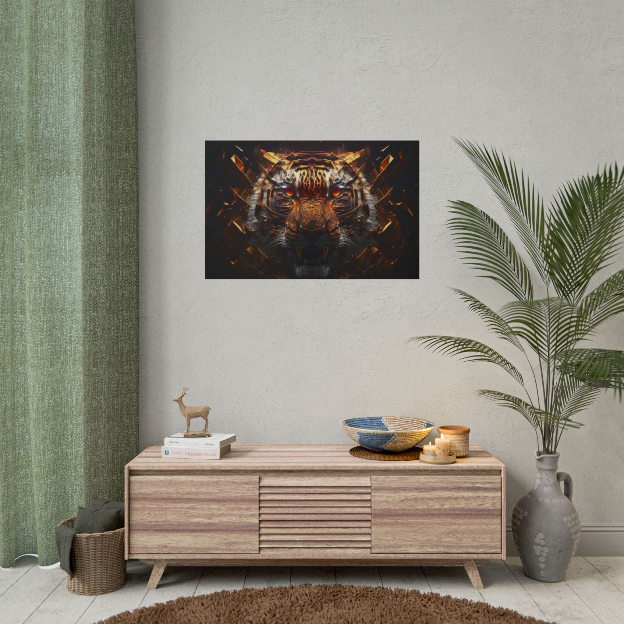 Poster Print, Tiger Face Predator Fantasy Art, Home Living Room Decor, Tiger Poster Wall Art, Animal Art, Tiger Wall Decor, Poster Gift