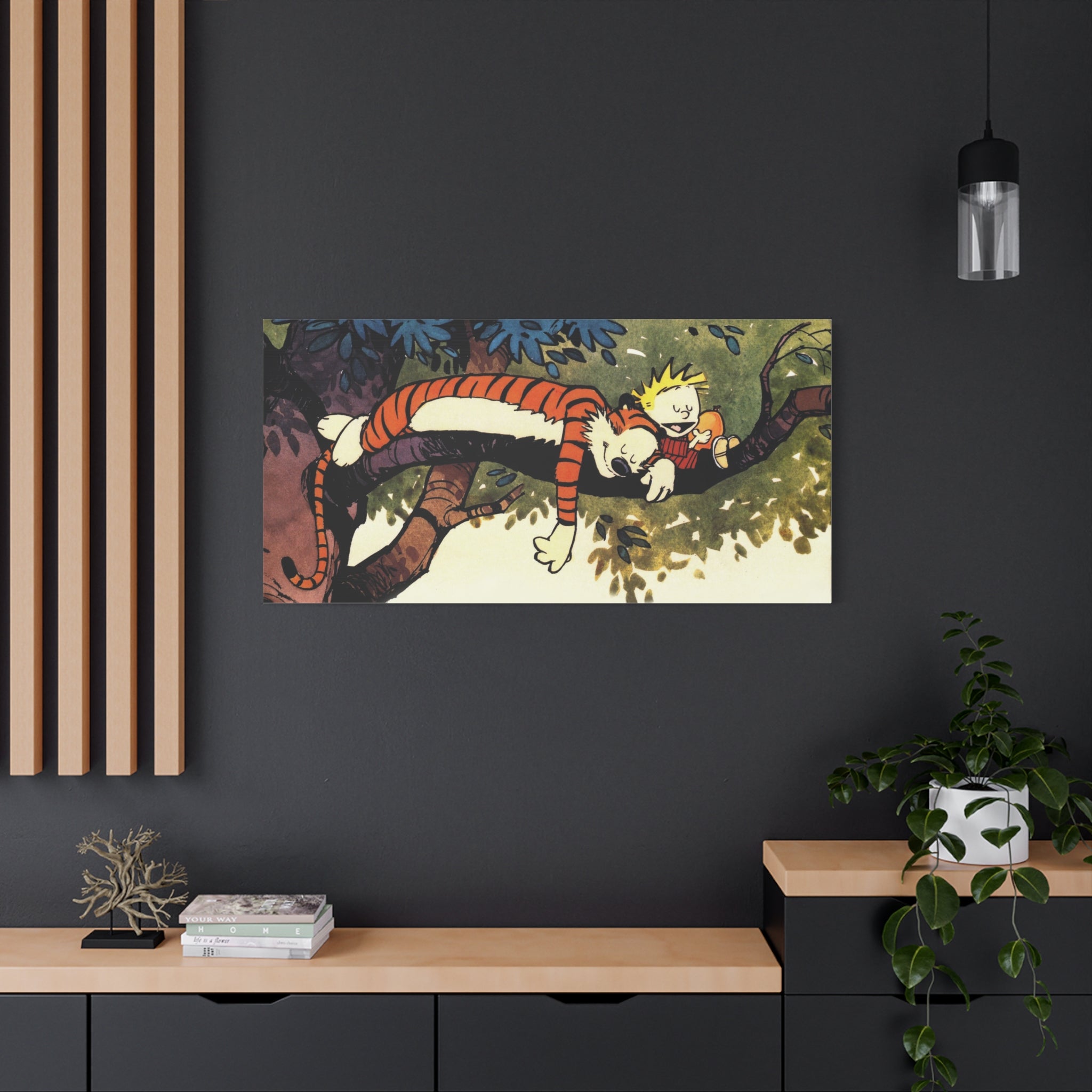 Calvin and Hobbes Canvas Wall Art - Nostalgic Comic Book Poster for Kids Room & Nursery Room Decor - Adventure Theme Print