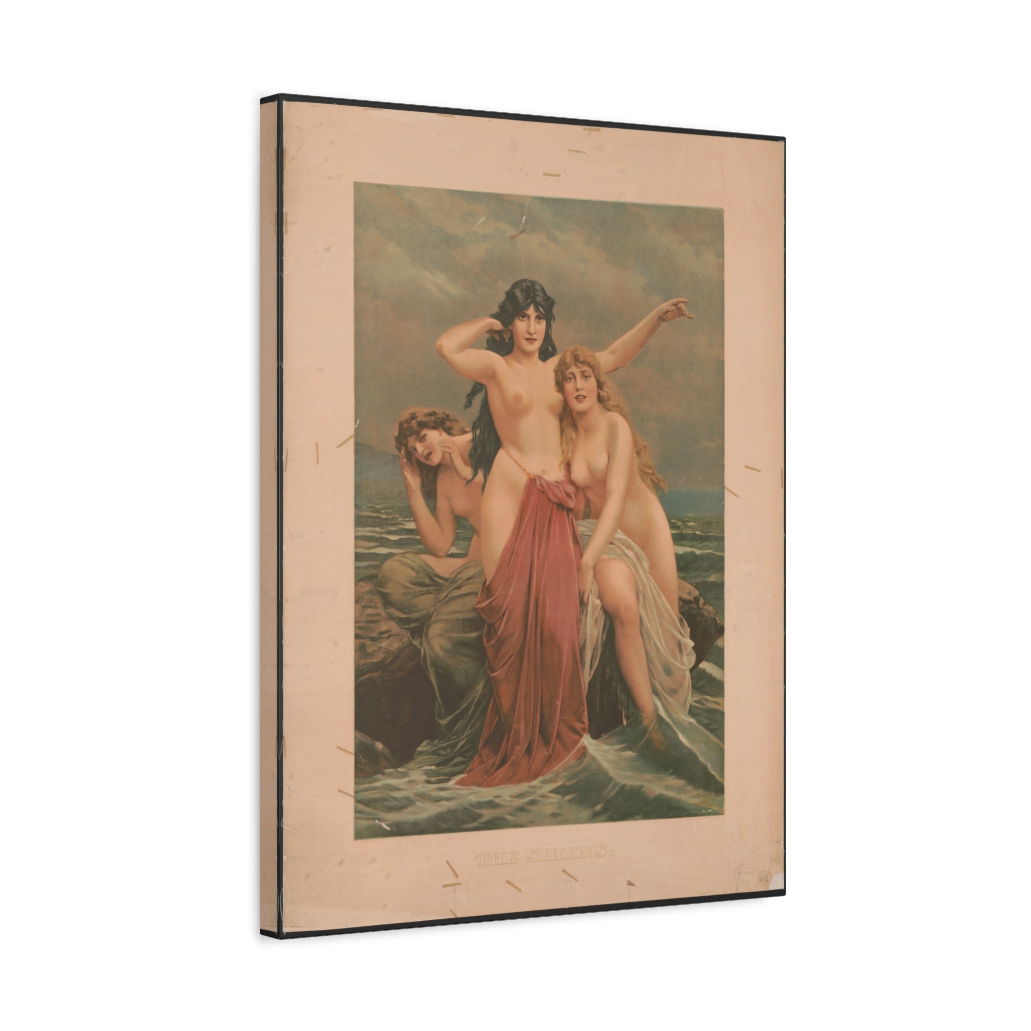 canvas-print-the-sirens-vintage-poster-woman-illustration-wall-decor-mythology-art-retro-sirens-picture-gift-for-mythology-lo