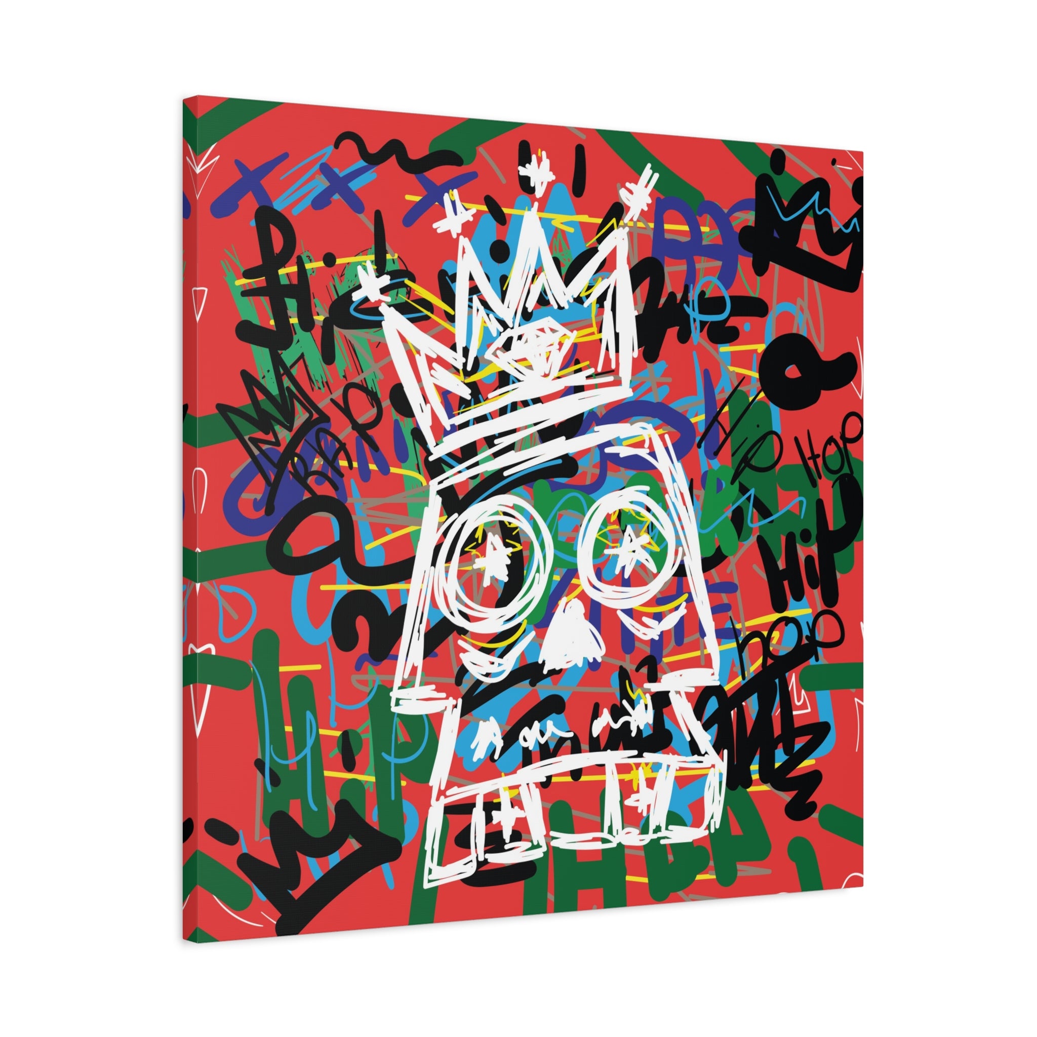 canvas-print-skull-with-crown-hip-hop-doodle-living-room-decor-graffiti-art-wall-art-poster-home-decoration-unique-gift