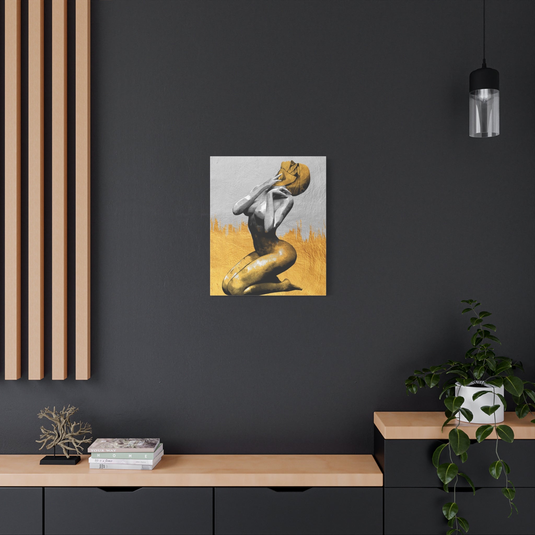 canvas-print-modern-art-nude-art-golden-decor-stretched-matte-canvas-wall-art-for-living-room-alternative-art-print-artwork