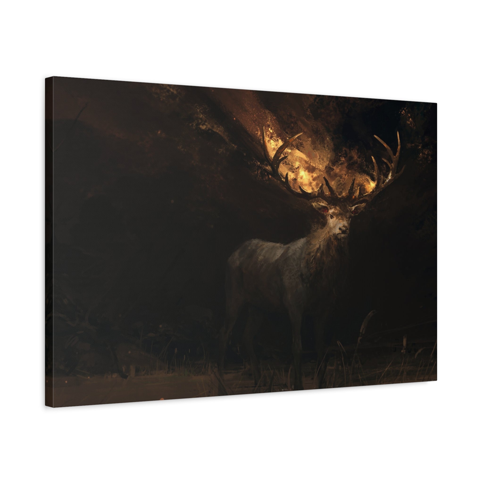 canvas-wall-art-decor-deer-fantasy-art-fire-stretched-canvas-unique-animal-print-matte-finish-home-wall-hanging-gift-for-natu