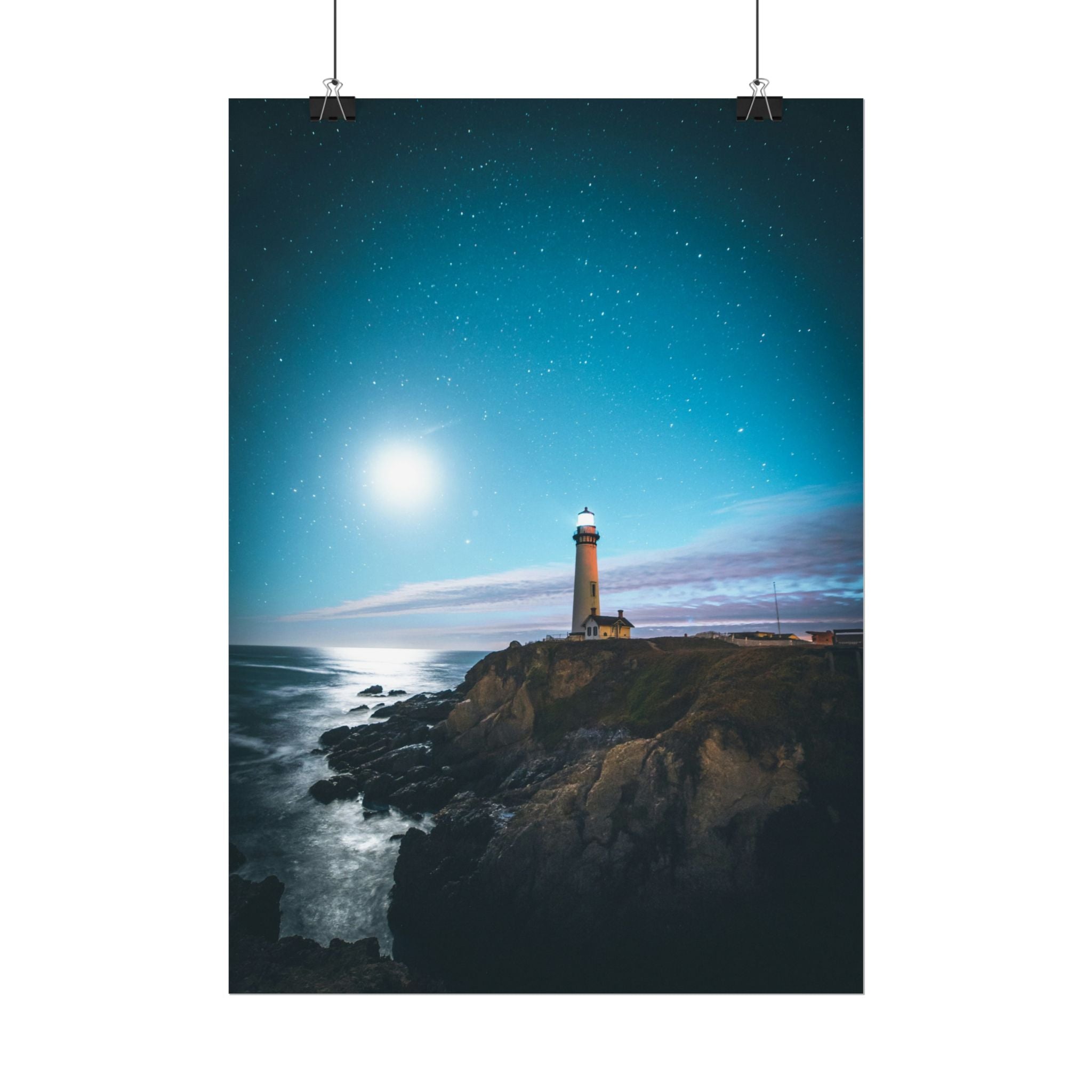 lighthouse-on-rock-poster-print-coastal-wall-art-nautical-wall-decor-beach-house-decoration-seaside-wall-ocean-wall-art