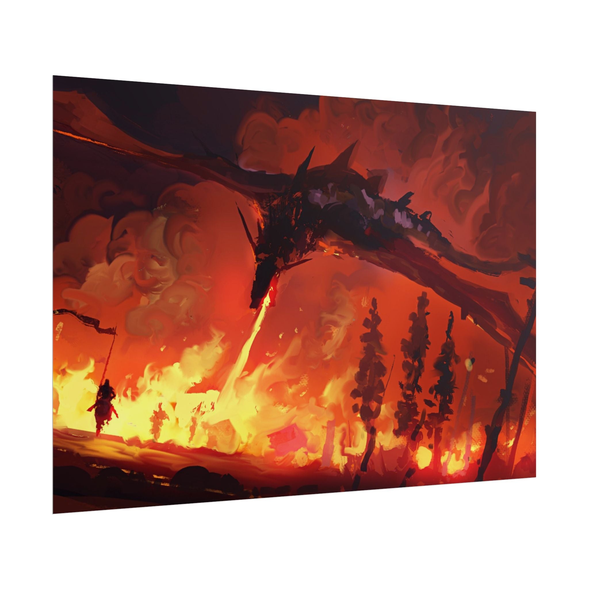 dragon-fire-rolled-poster-fantasy-art-print-mythical-creature-room-decor-dungeons-and-dragons-wall-art-magical-poster-print-m