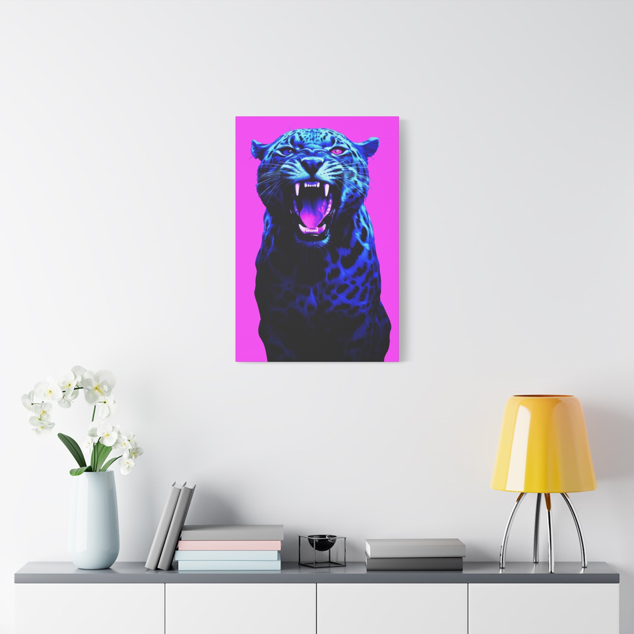 canvas-print-neon-leopard-wall-art-vaporwave-home-decor-stretched-matte-canvas-living-room-decor