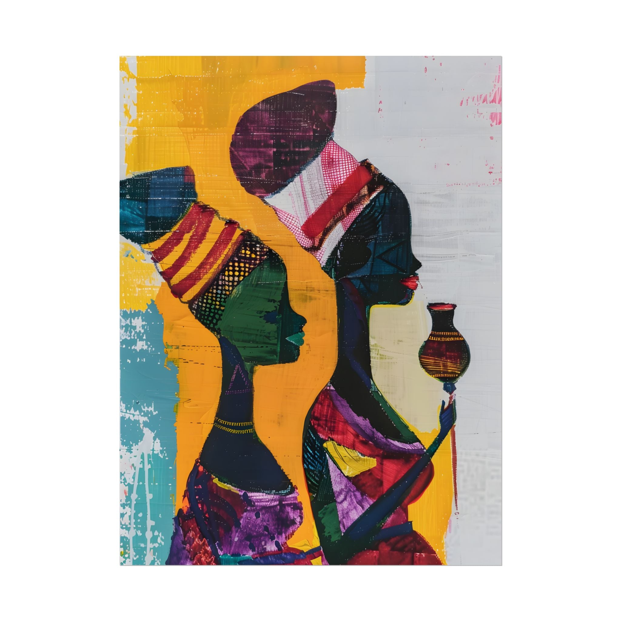 Traditional African Woman Poster Wall Art, African Portrait, Afrocentric, Tribal Home Art, Afro American Art, Ethnic Wall Decor