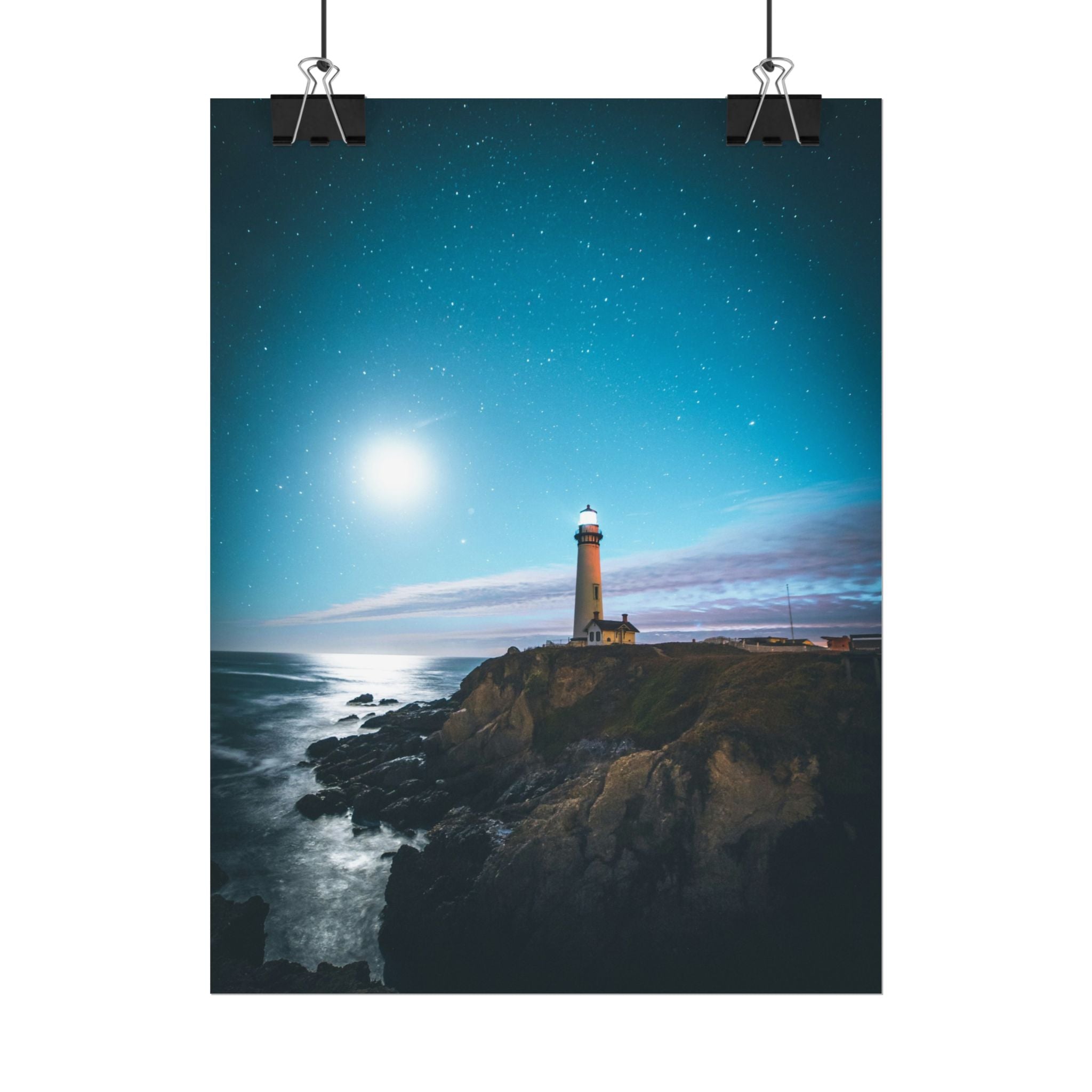 lighthouse-on-rock-poster-print-coastal-wall-art-nautical-wall-decor-beach-house-decoration-seaside-wall-ocean-wall-art