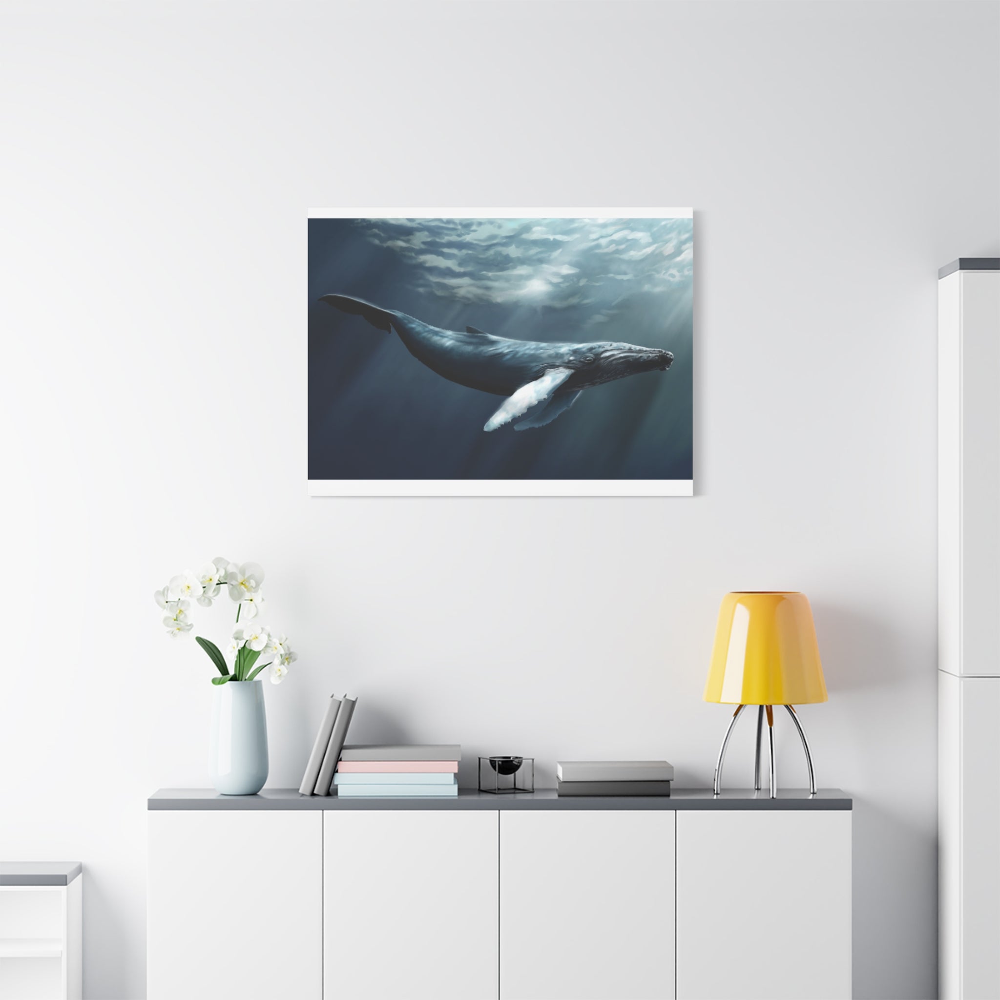 canvas-art-humpback-whale-wall-decor-matte-stretched-print-underwater-ocean-painting-nautical-home-decor-sea-life-artwork-wha