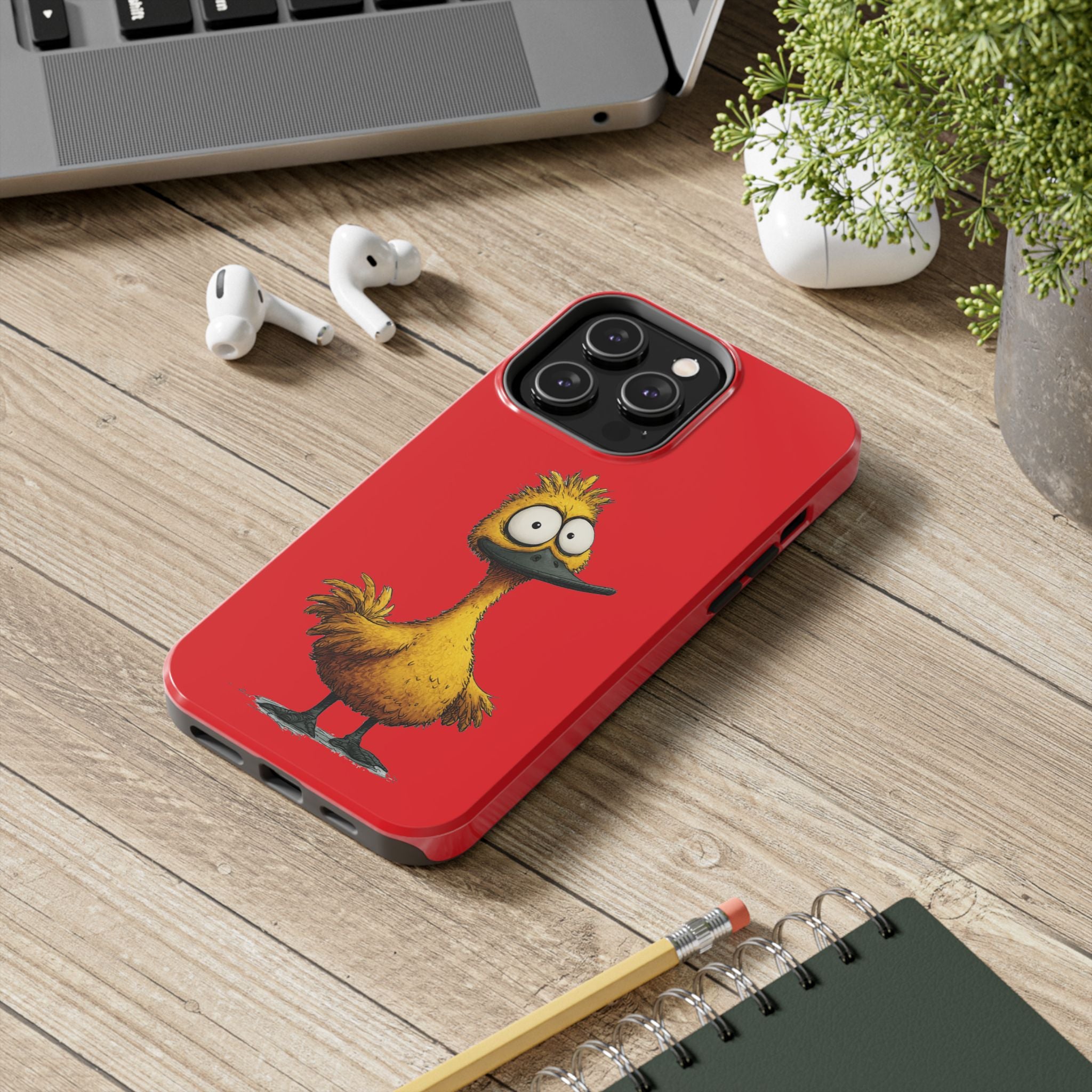 Quirky Funny Duck iPhone Tough Case - Kawaii Animal Phone Cover - Protective Phone Cover - Yellow iPhone Case