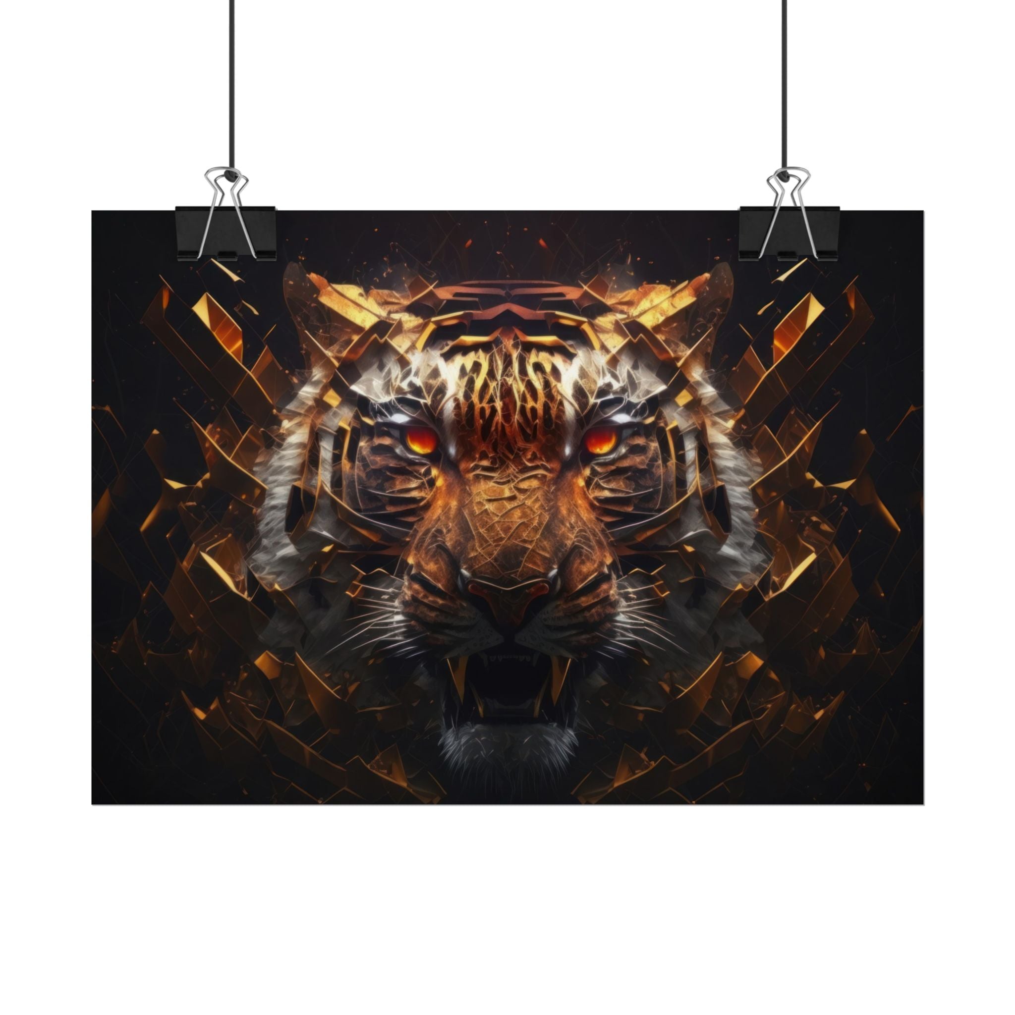 Poster Print, Tiger Face Predator Fantasy Art, Home Living Room Decor, Tiger Poster Wall Art, Animal Art, Tiger Wall Decor, Poster Gift