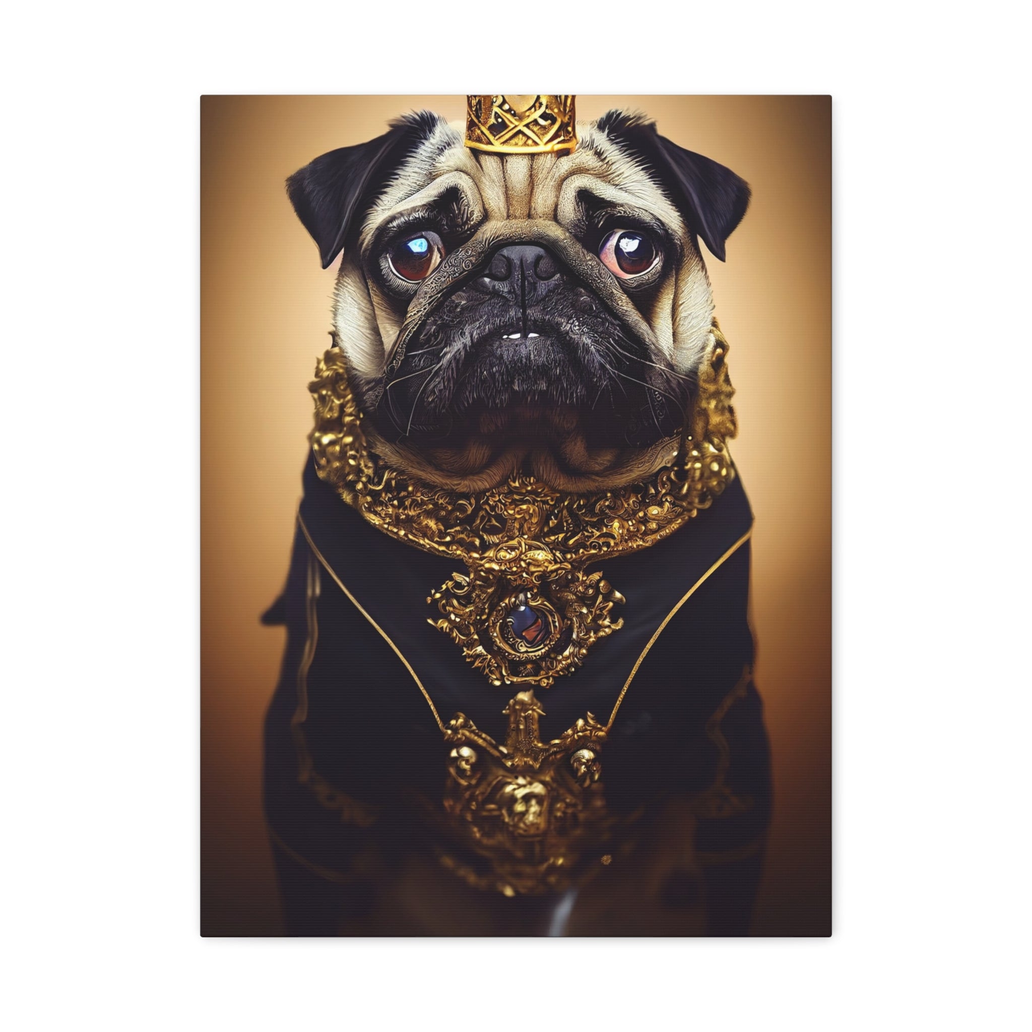 canvas-print-pug-crown-funny-jewelry-wall-art-decor-stretched-matte-canvas-home-living-room-decoration-dog-lover-gift-animal-