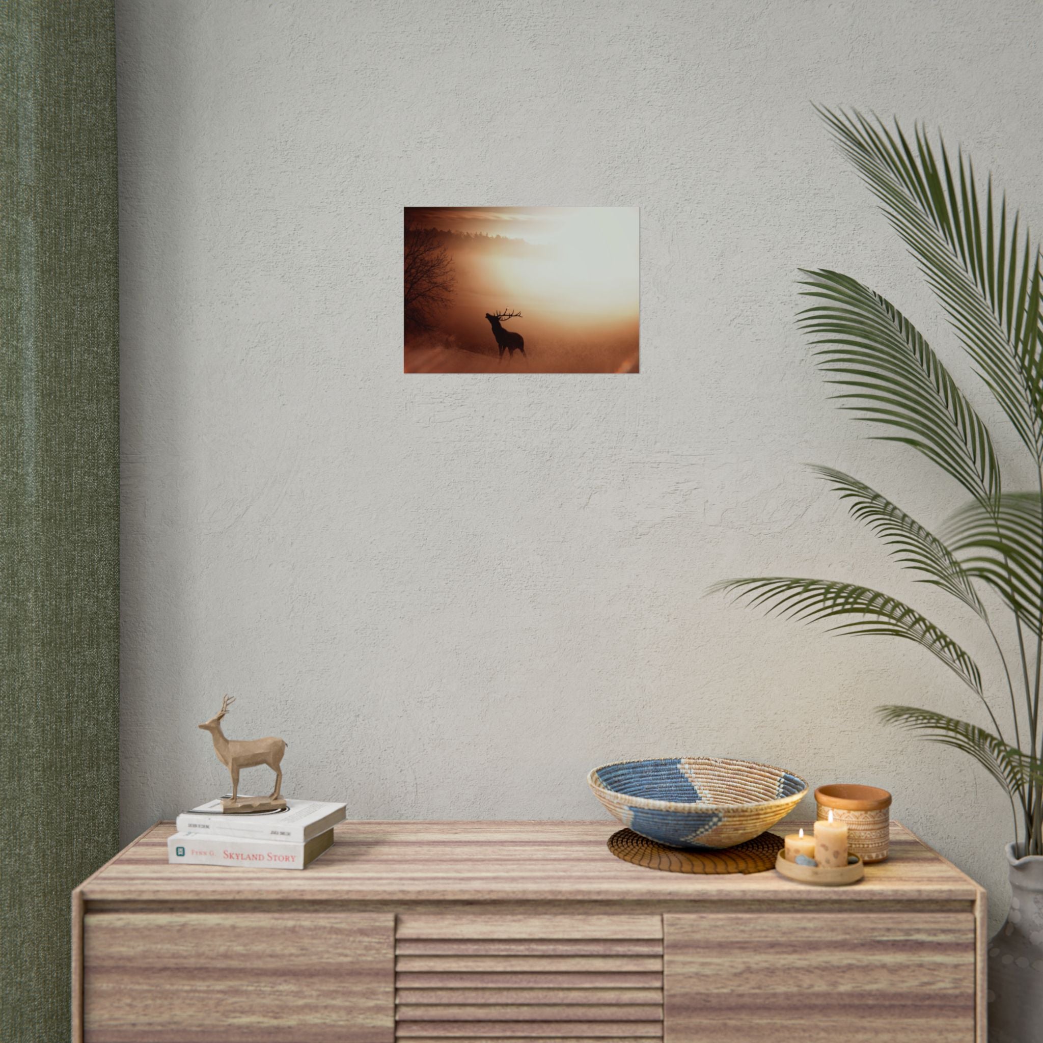 poster-print-elk-in-forest-sunset-scenery-nature-home-decor-animal-wall-art-wildlife-decor-farmhouse-wall-art-elk-prints-post
