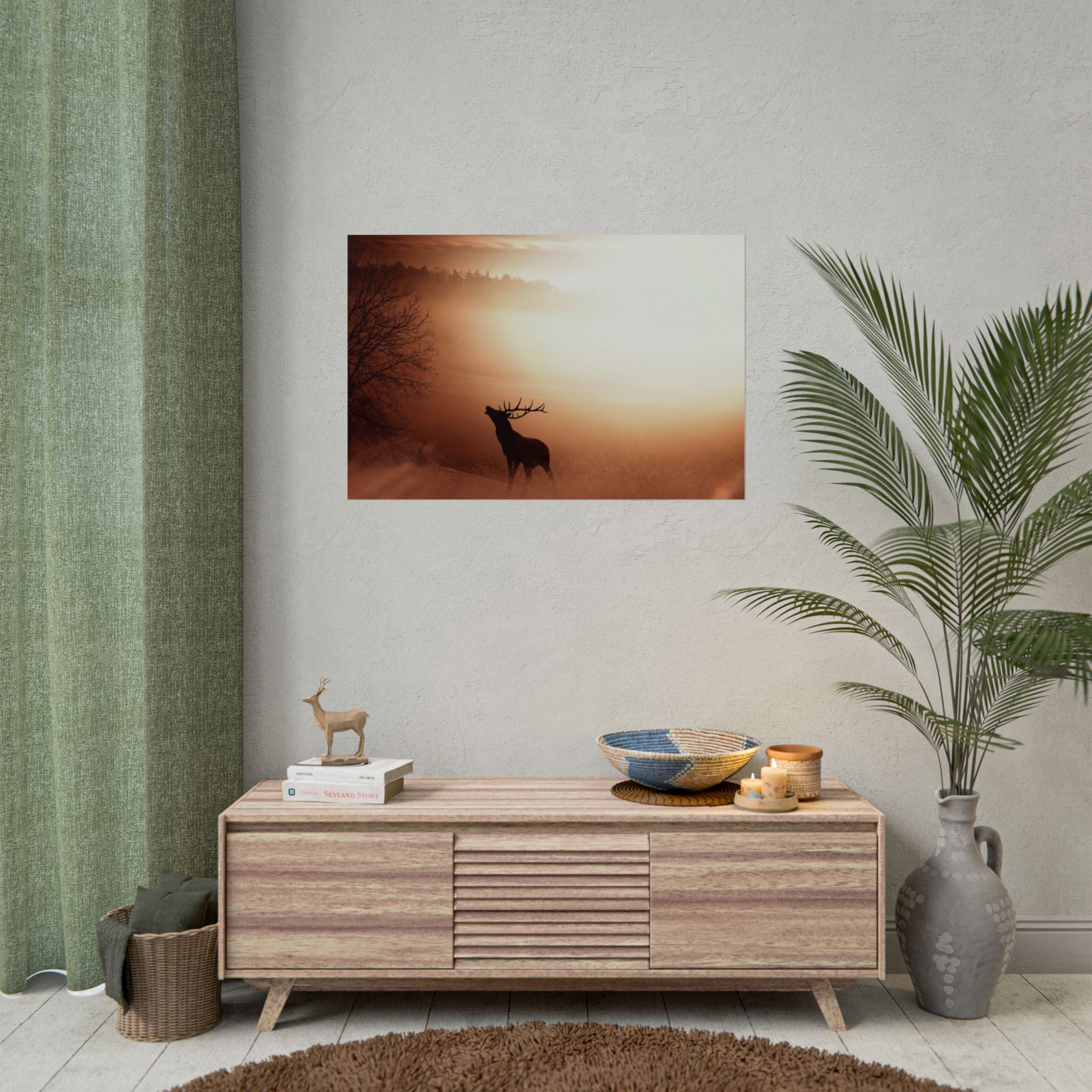 poster-print-elk-in-forest-sunset-scenery-nature-home-decor-animal-wall-art-wildlife-decor-farmhouse-wall-art-elk-prints-post
