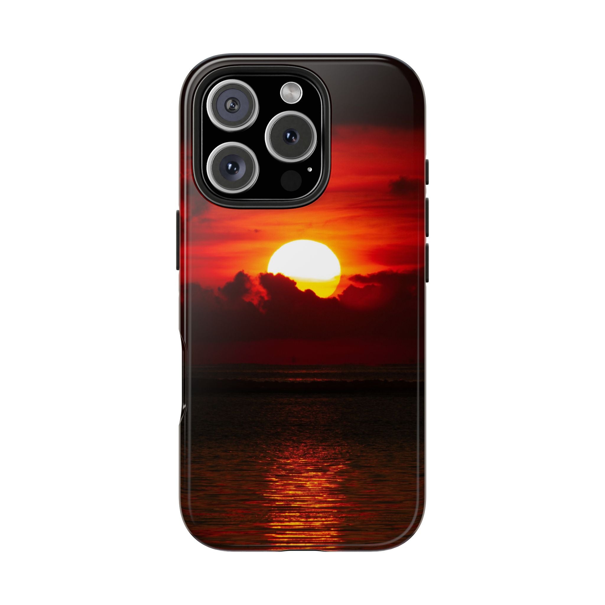 iPhone Tough Case - Red Sunset, Protective Phone Cover, Durable Smartphone Case, Hard Shell Phone Case, Sunset Lover Gift, Red Phone