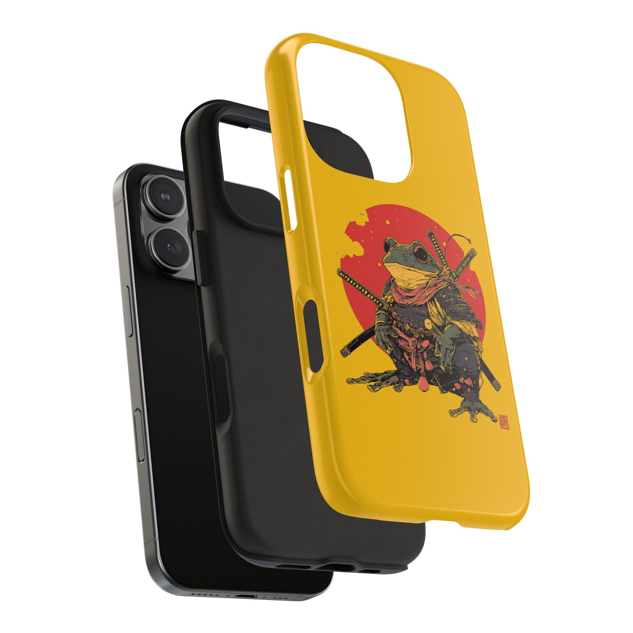 retro-vintage-ninja-frog-iphone-tough-case-red-sun-japanese-samurai-frog-design-ninja-warrior-yellow-iphone-hard-cover