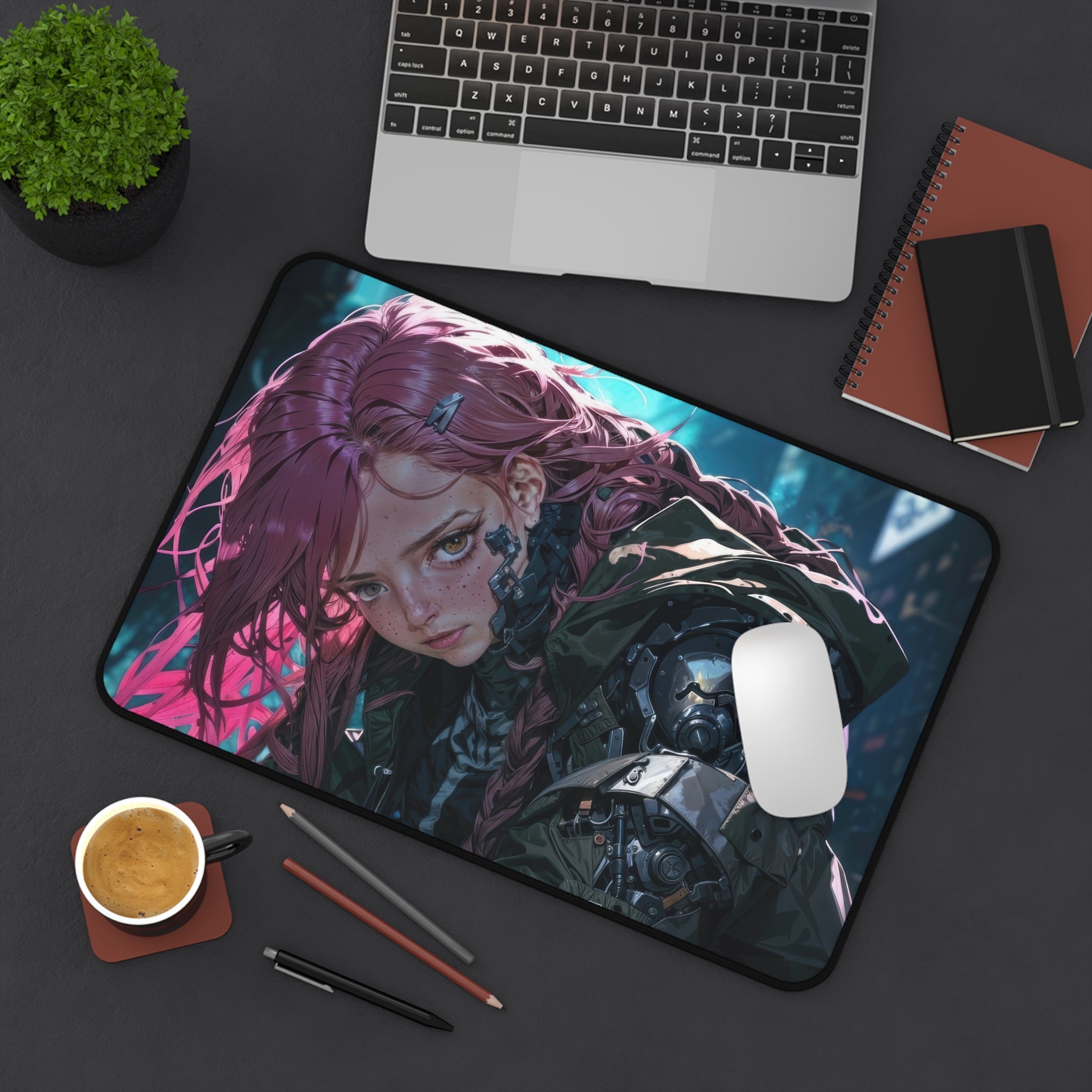 cyberpunk-girl-with-pink-hair-mouse-pad-large-gaming-desk-mat-fantasy-protective-desk-pad-cyber-desk-accessory
