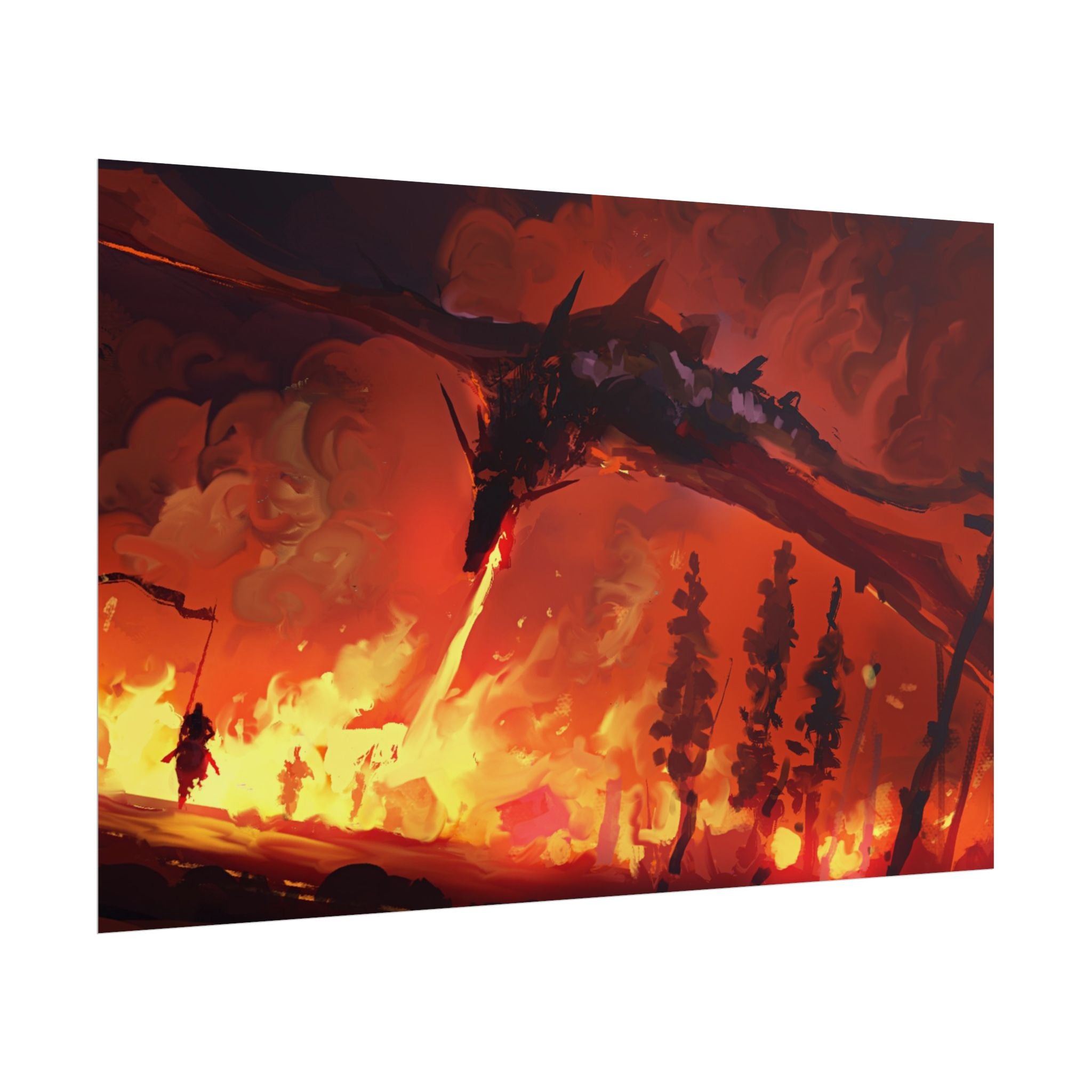dragon-fire-rolled-poster-fantasy-art-print-mythical-creature-room-decor-dungeons-and-dragons-wall-art-magical-poster-print-m