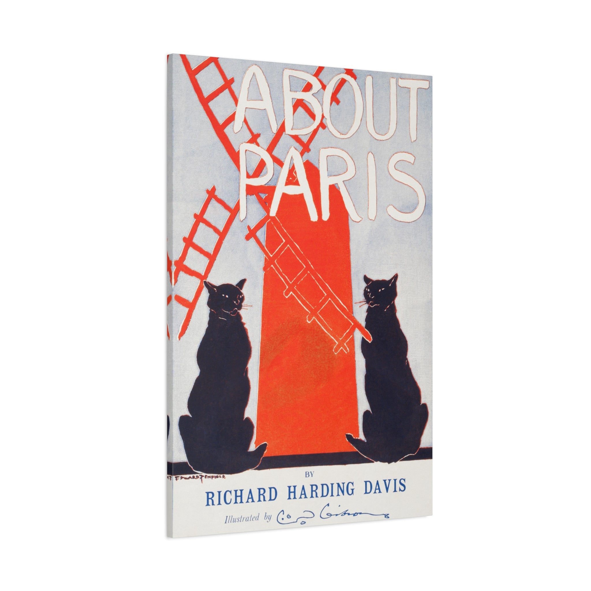 canvas-print-paris-decor-by-edward-penfield-matte-stretched-canvas-black-cats-living-room-home-decor-parisian-illustration