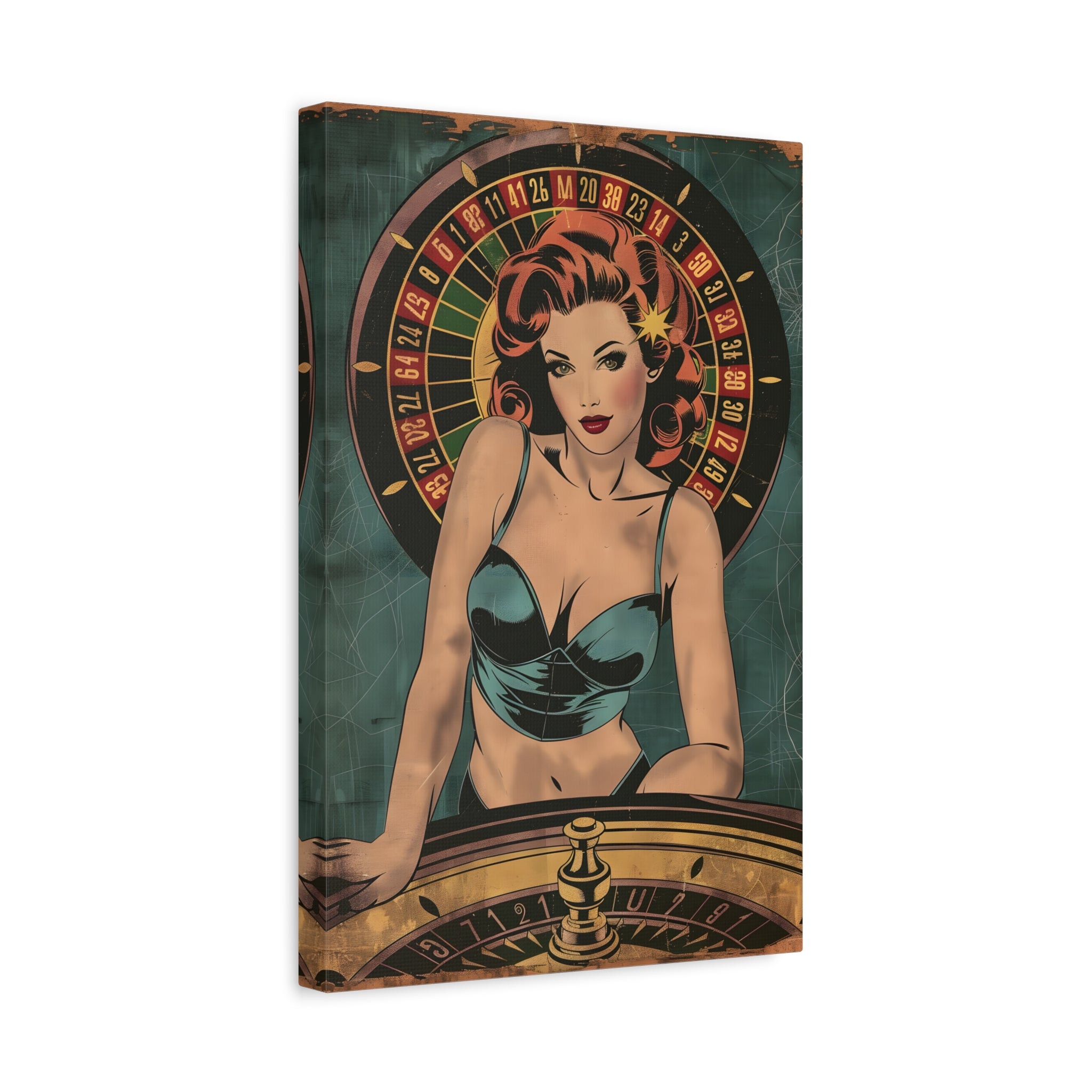 vintage-pin-up-girl-canvas-print-roulette-canvas-wall-art-retro-pinup-poster-pin-up-illustration-home-decor-wall-hanging