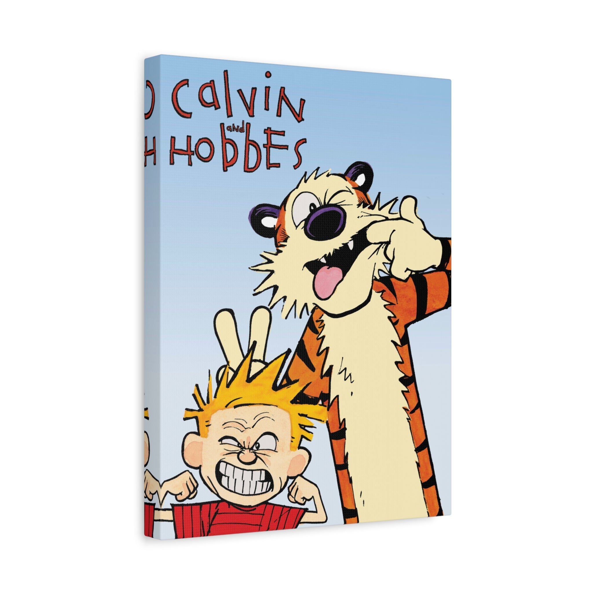Calvin and Hobbes Canvas Wall Art - Nostalgic Vertical Comic Strip Canvas for Kids Room & Nursery Decor - Friendship Adventure Theme Print