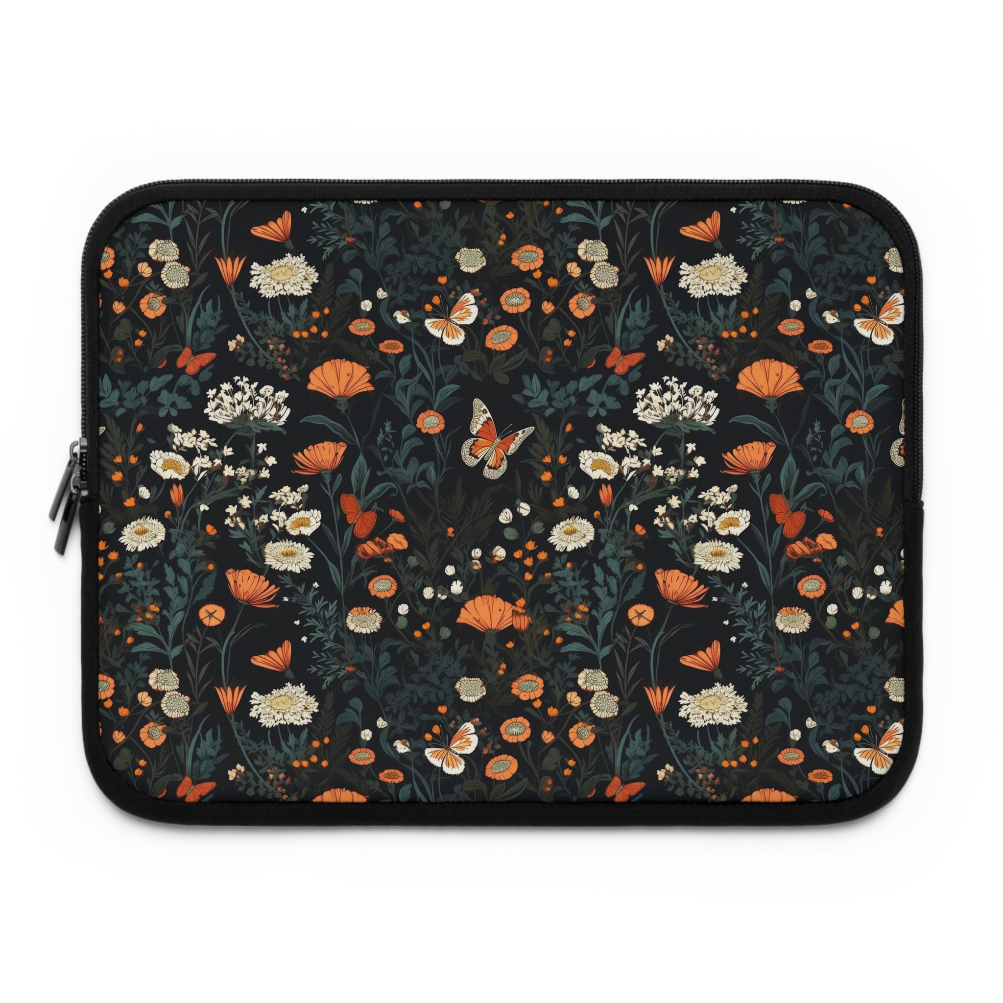 laptop-sleeve-cottagecore-dark-flowers-butterfly-sleeve-macbook-air-14-sleeve-floral-computer-bag-tech-case-tablet-cover