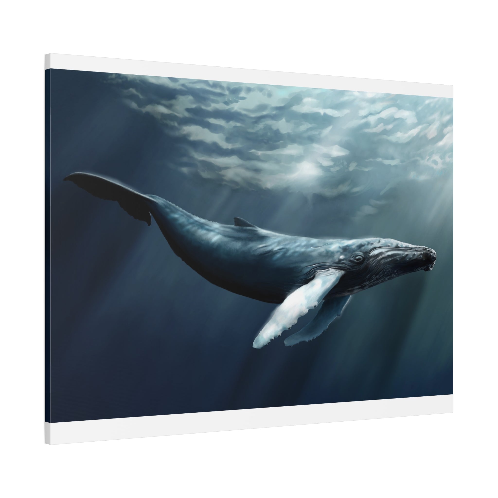 canvas-art-humpback-whale-wall-decor-matte-stretched-print-underwater-ocean-painting-nautical-home-decor-sea-life-artwork-wha