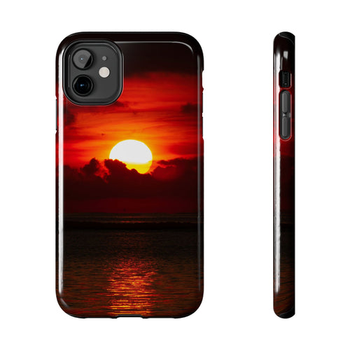 iPhone Tough Case - Red Sunset, Protective Phone Cover, Durable Smartphone Case, Hard Shell Phone Case, Sunset Lover Gift, Red Phone