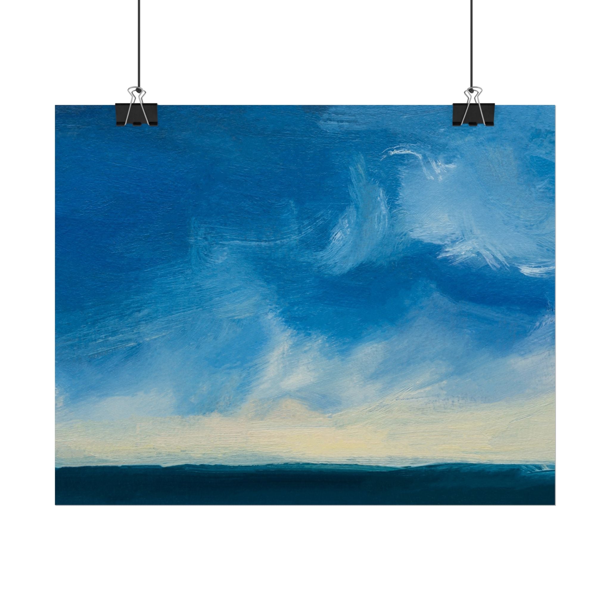 Blue Abstract Poster Print - Ocean and Sky, Home Decor, Office Wall Art, Gift for Art Lovers, Blue Room Decor, Abstract