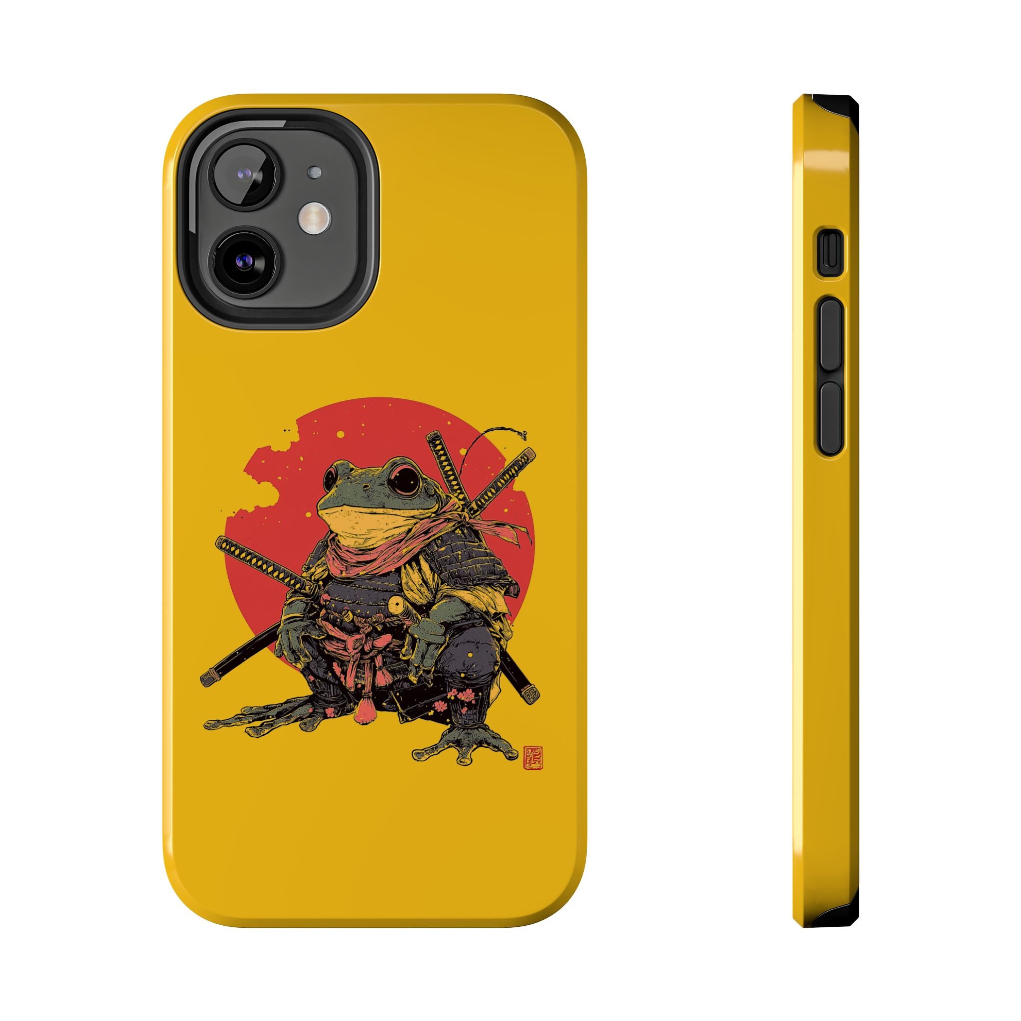 retro-vintage-ninja-frog-iphone-tough-case-red-sun-japanese-samurai-frog-design-ninja-warrior-yellow-iphone-hard-cover