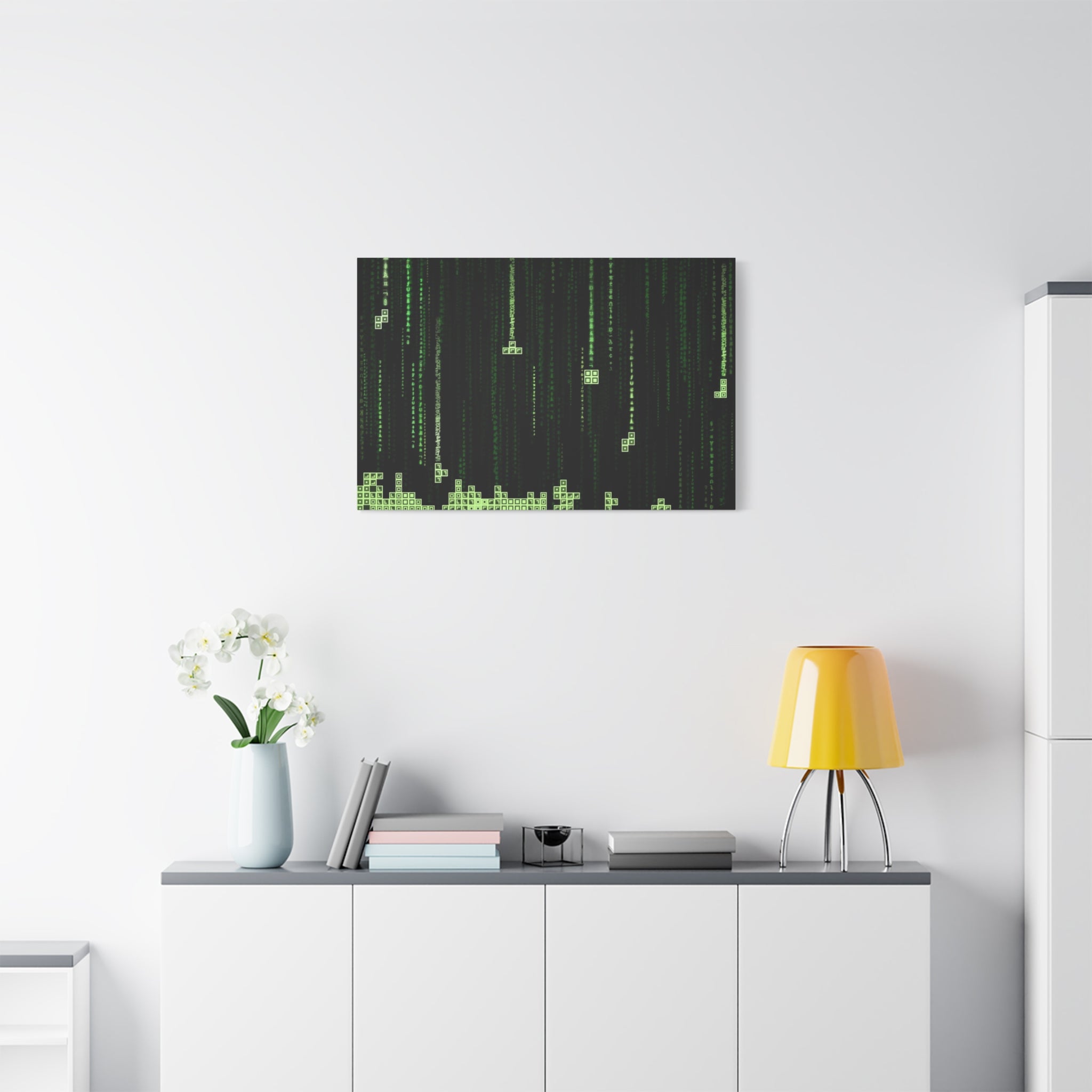 canvas-print-matrix-code-tetris-design-home-decor-wall-art-stretched-matte-canvas-unique-gift-idea-office-decoration
