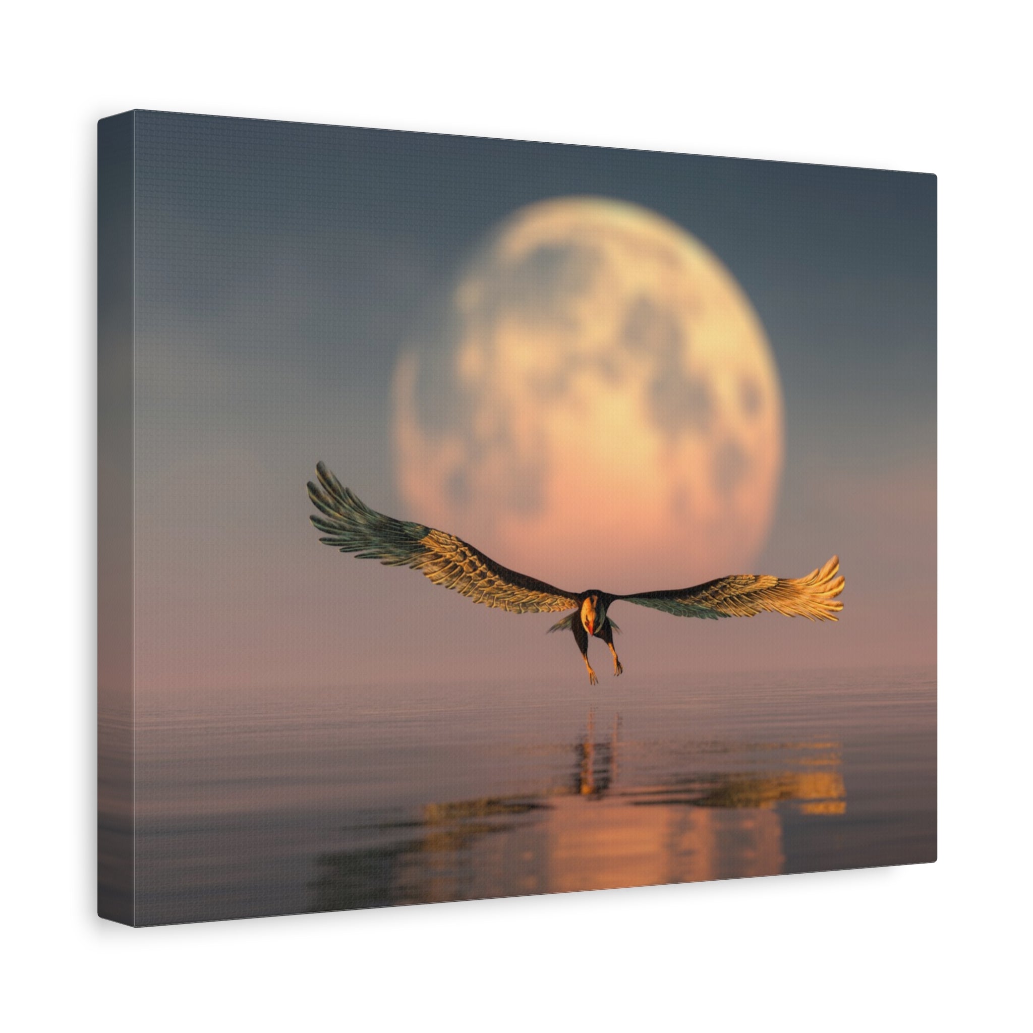canvas-print-eagle-moon-illustration-living-room-wall-decor-stretched-matte-canvas-art-home-decor-wildlife-painting-wall-hang