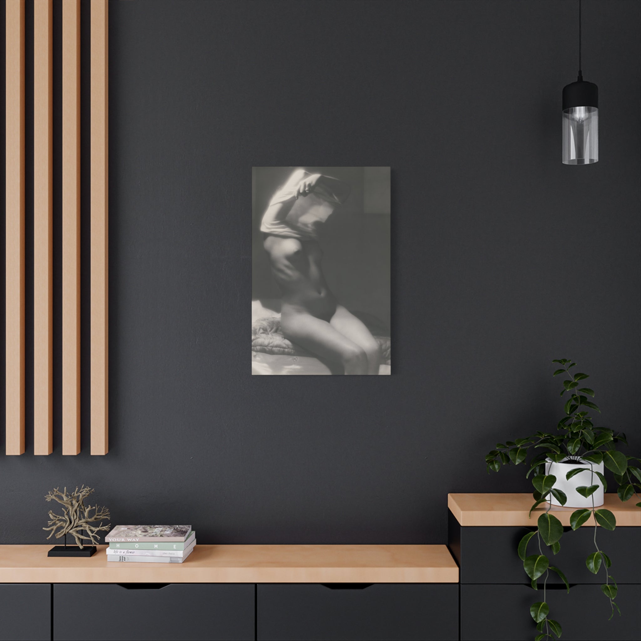 canvas-print-vor-dem-schlafen-gehen-by-michael-heumuller-black-and-white-photography-nude-art-wall-decor-stretched-canvas-art