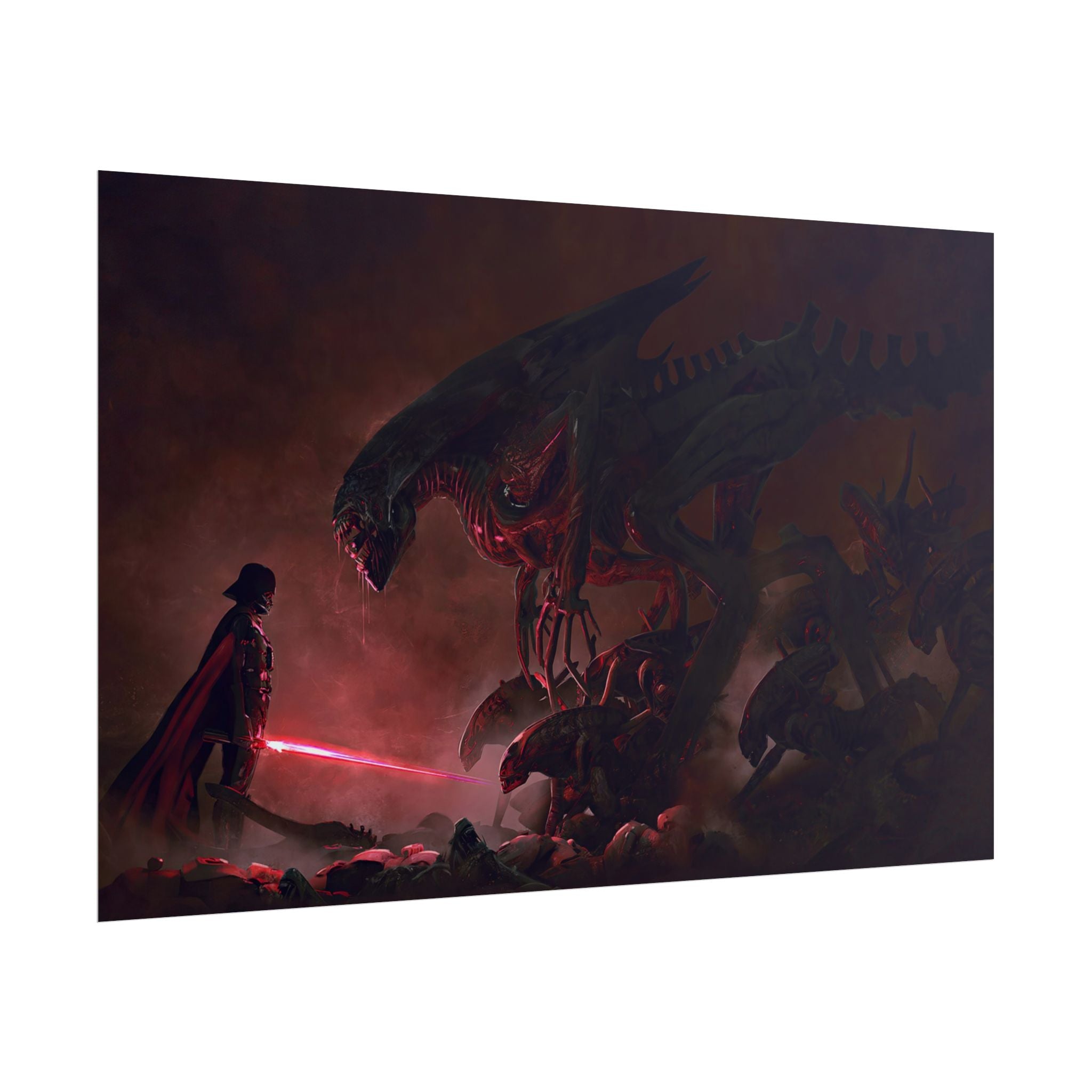 darth-vader-vs-aliens-xenomorph-poster-print-star-wars-fine-art-poster-wall-art-decor-home-office-decoration-sci-fi-fan