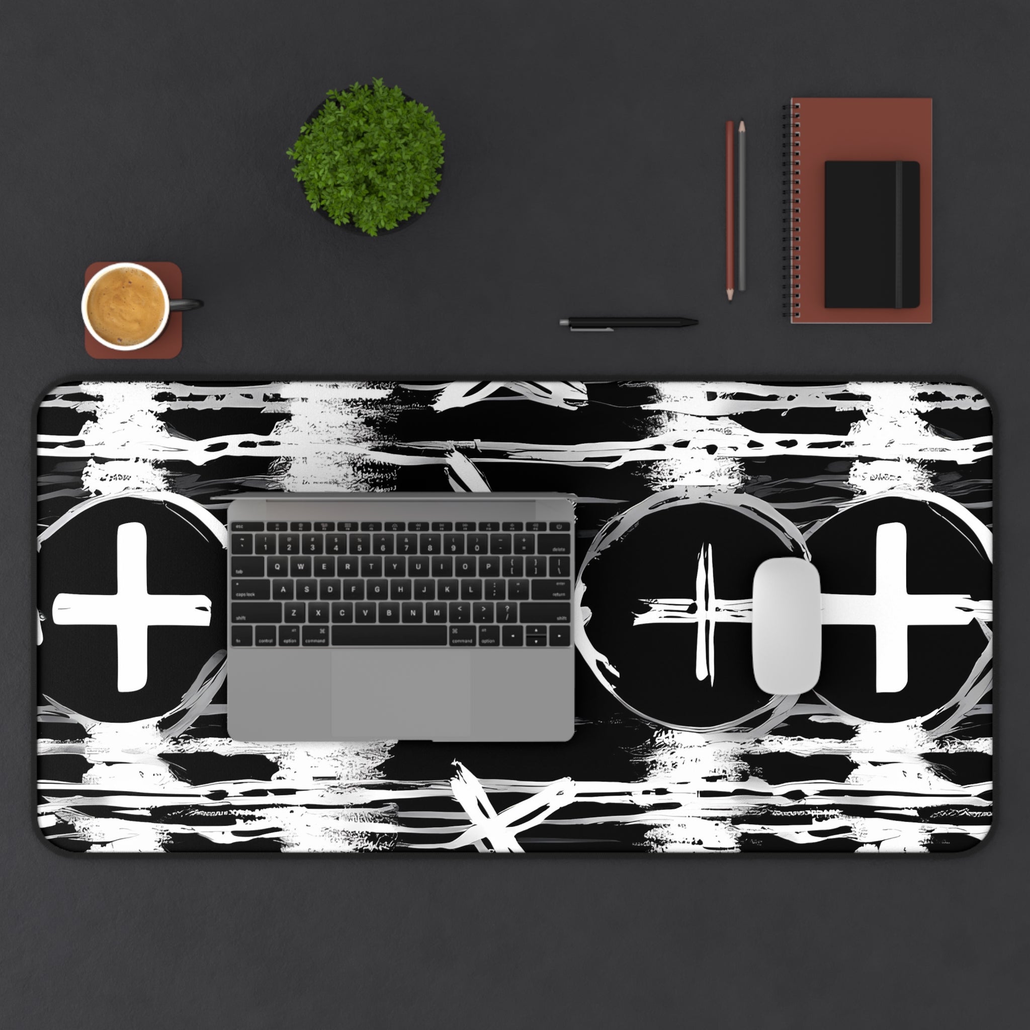 monochrome-mouse-pad-black-and-white-desk-mat-sleek-black-and-white-desk-pad-modern-minimalist-mouse-pad