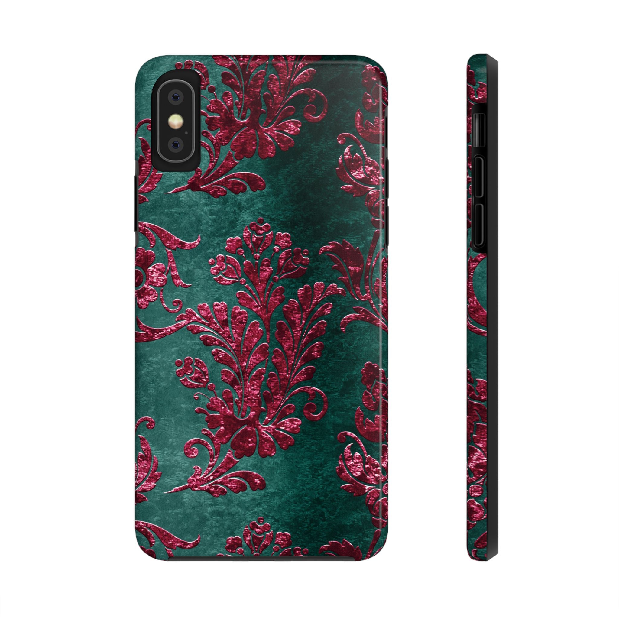 embossed-burgundy-velvet-tough-iphone-case-protective-iphone-cover-heavy-duty-iphone-case-rugged-phone-case-durable-smartphon