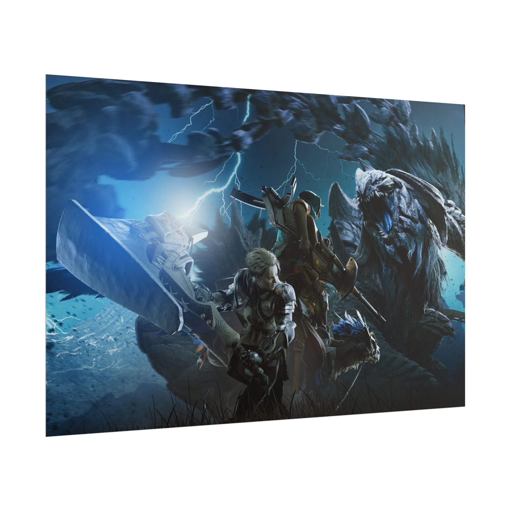 monster-hunter-poster-wall-art-matte-print-home-decor-gaming-poster-art-gamer-gift-video-game-art-hunter-fan