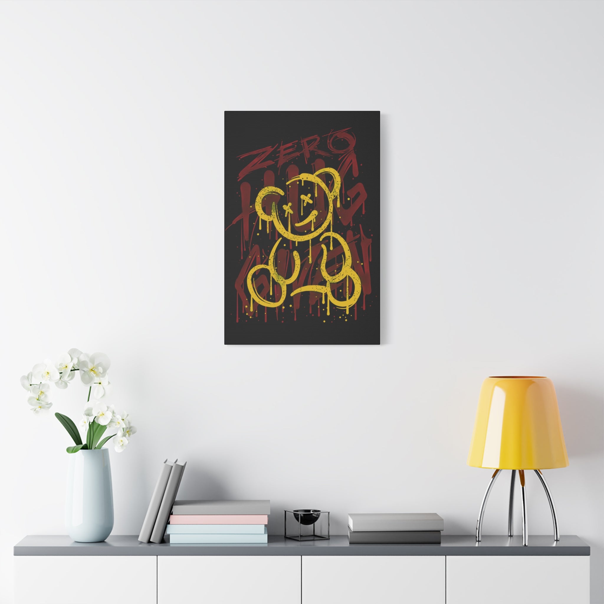 canvas-art-zero-hug-given-teddy-bear-print-graffiti-wall-art-fun-wall-art-moody-wall-art-canvas-print-canvas-wall-decor