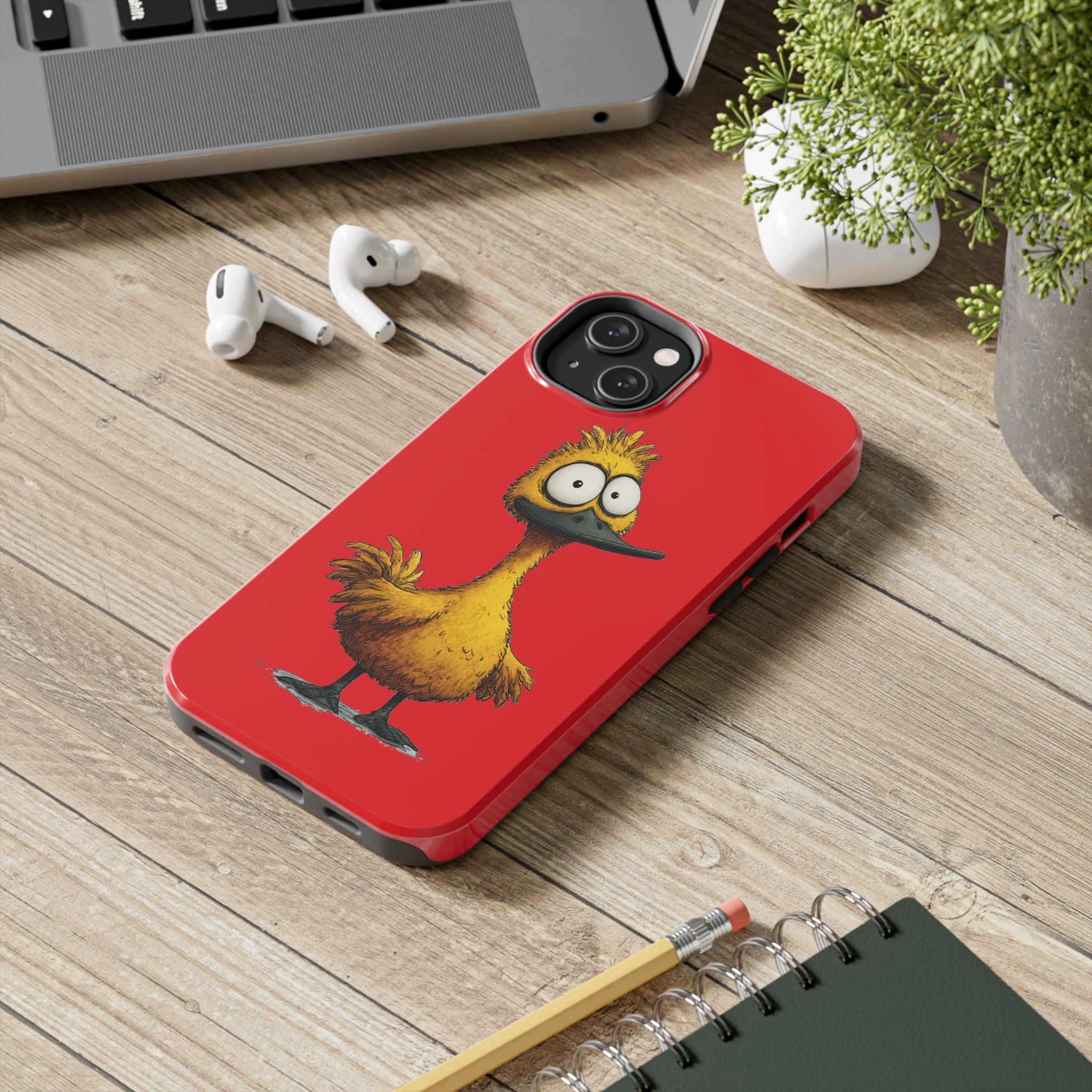 Quirky Funny Duck iPhone Tough Case - Kawaii Animal Phone Cover - Protective Phone Cover - Yellow iPhone Case
