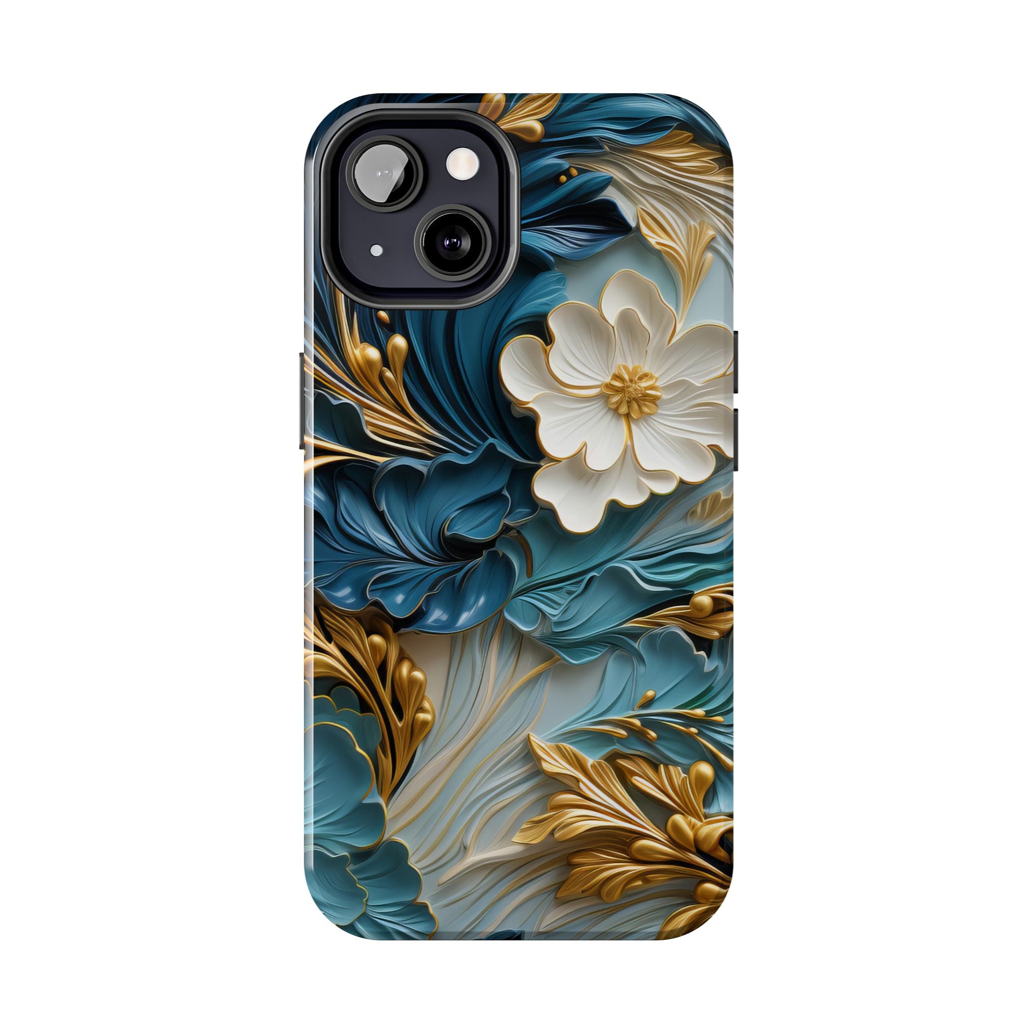 textured-art-nouveau-floral-tough-phone-case-cottagecore-iphone-case-unique-floral-phone-cover-vintage-style-iphone-case-prot