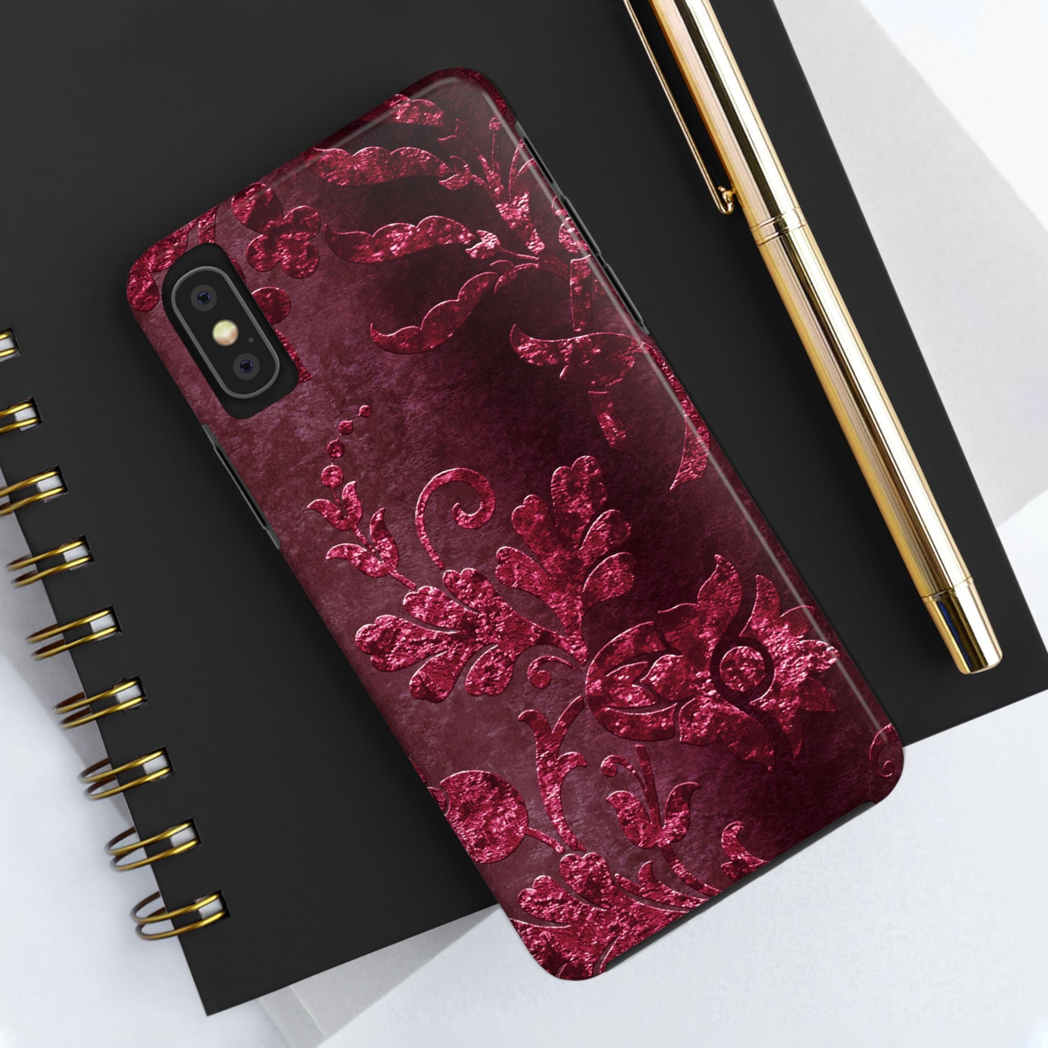 embossed-burgundy-velvet-tough-iphone-case-protective-iphone-cover-heavy-duty-iphone-case-rugged-phone-case-durable-smartphon