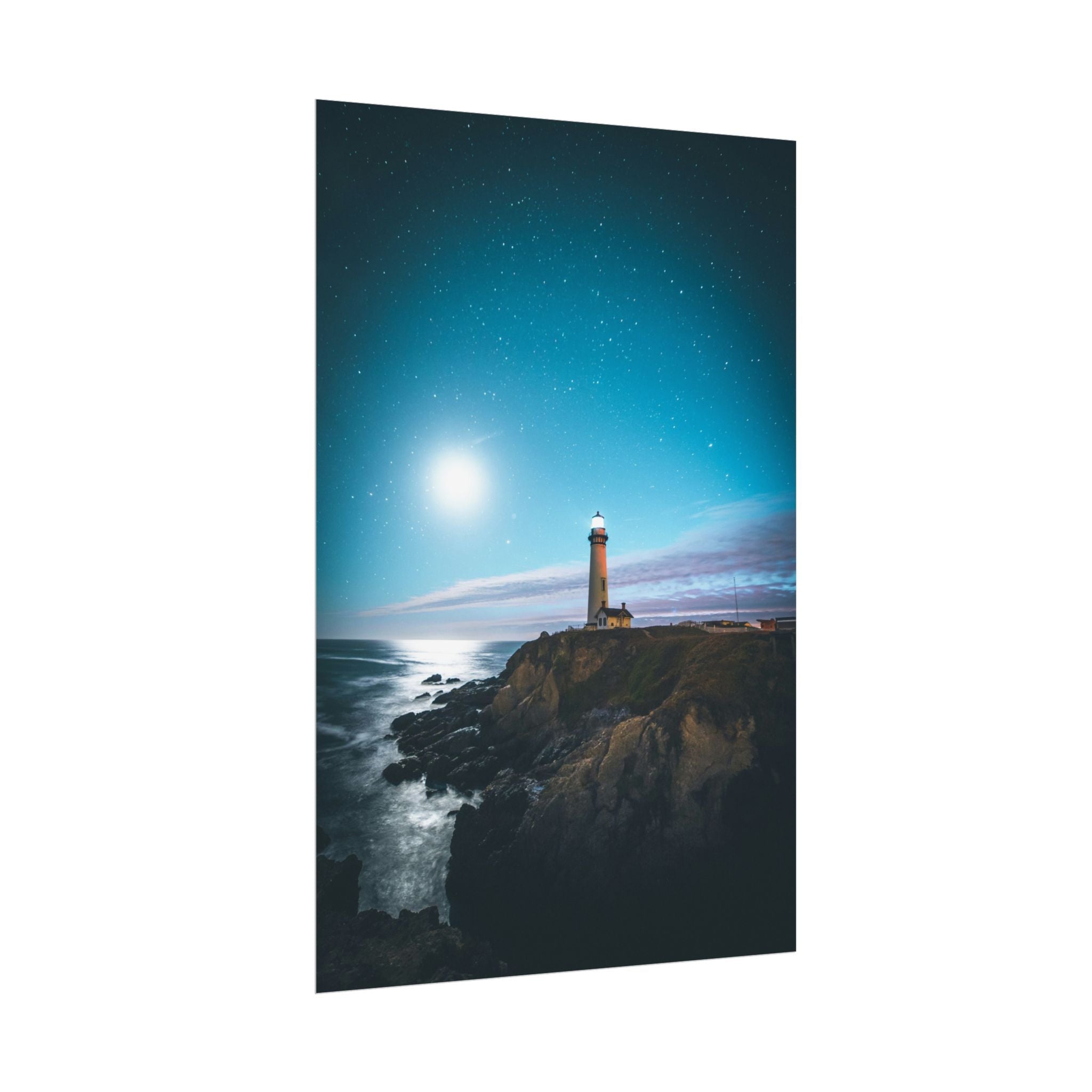lighthouse-on-rock-poster-print-coastal-wall-art-nautical-wall-decor-beach-house-decoration-seaside-wall-ocean-wall-art
