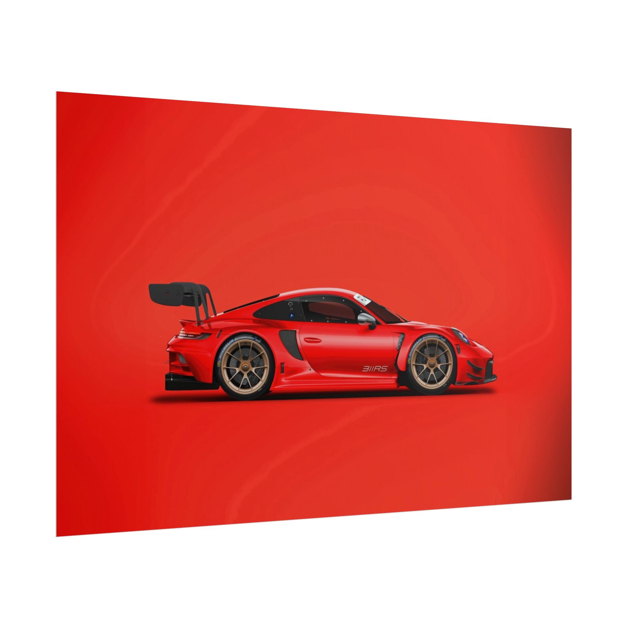 poster-print-wall-art-porsche-911-red-gt3r-red-supercar-poster-porsche-decor-rolled-poster-wall-art-hypercars-wall-decor