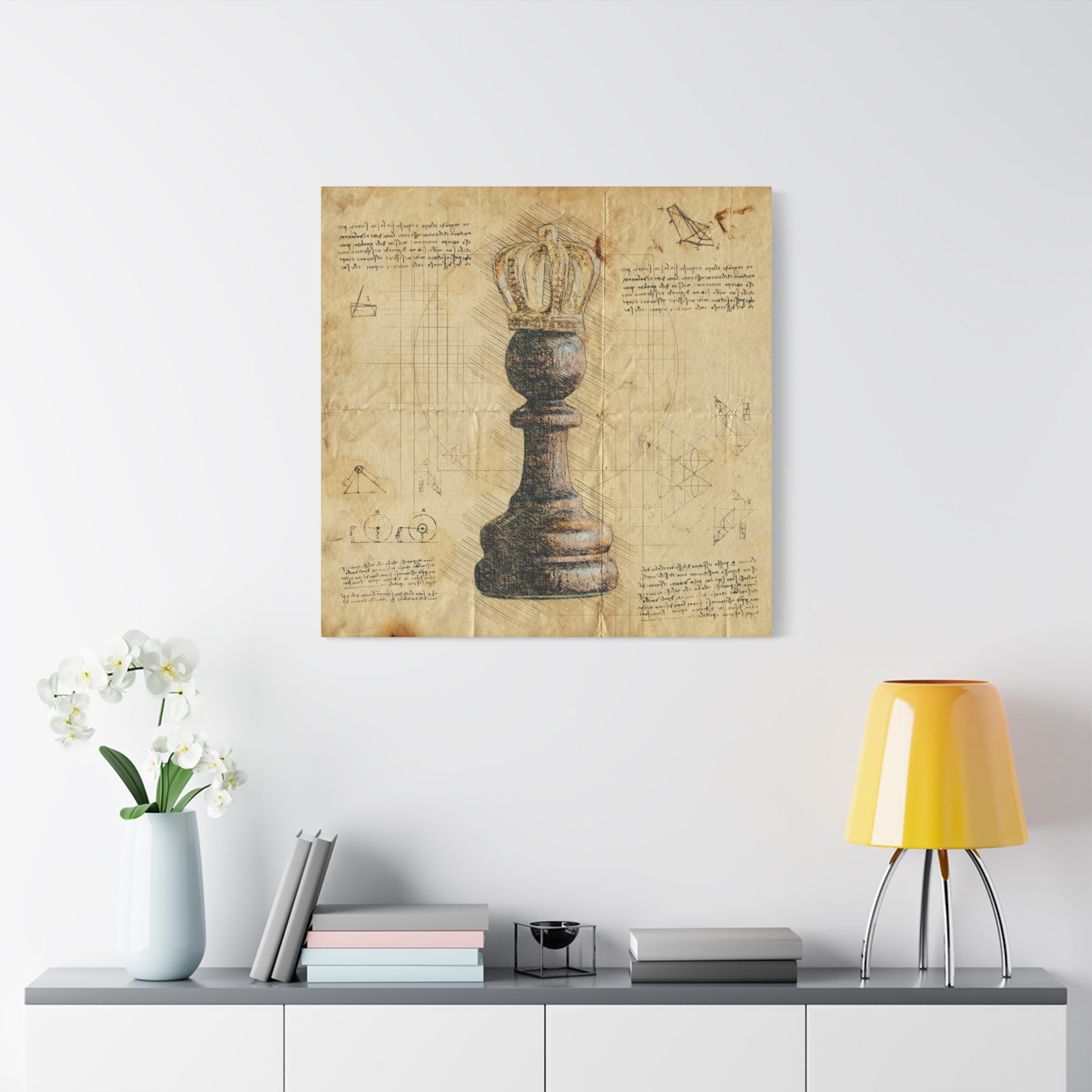 canvas-print-chess-piece-pawn-king-retro-chess-art-home-office-wall-decor-living-room-decor-stretched-matte-canvas-gift-for-c