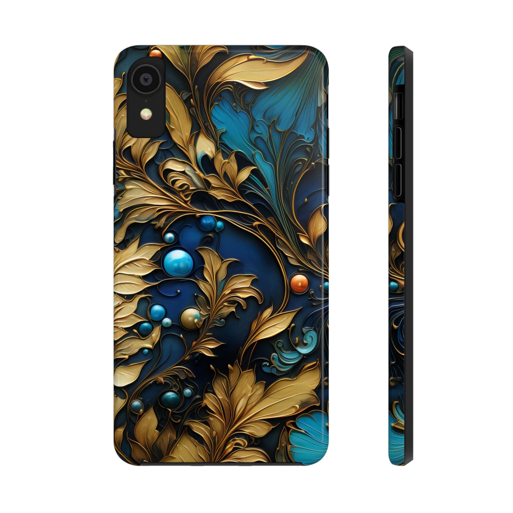 textured-art-nouveau-floral-tough-phone-case-cottagecore-iphone-case-unique-floral-phone-cover-vintage-style-iphone-case-prot
