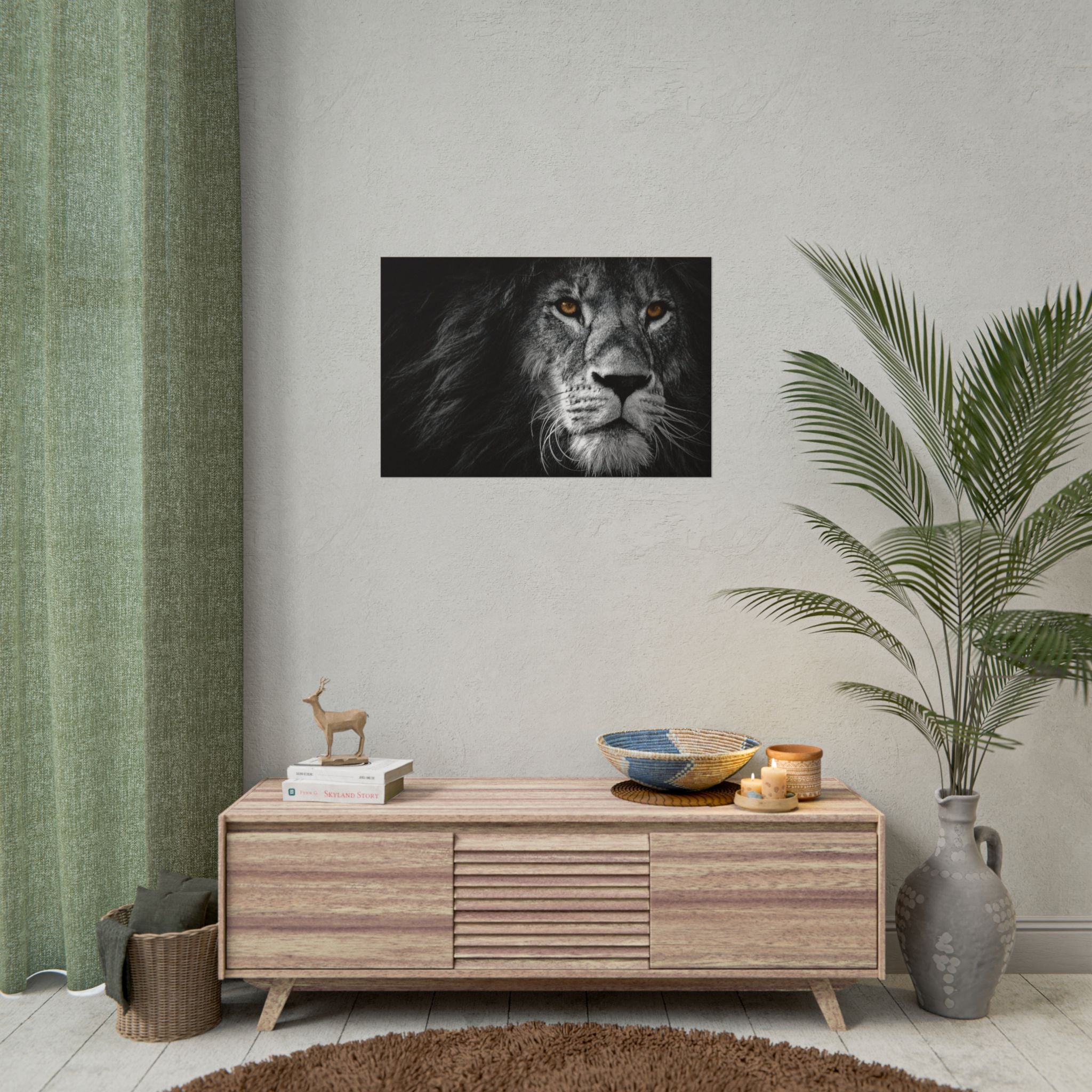 poster-print-lion-wall-art-black-and-white-monochrome-decor-living-room-decor-lion-poster-jungle-animal-art-print-wildlife-sa